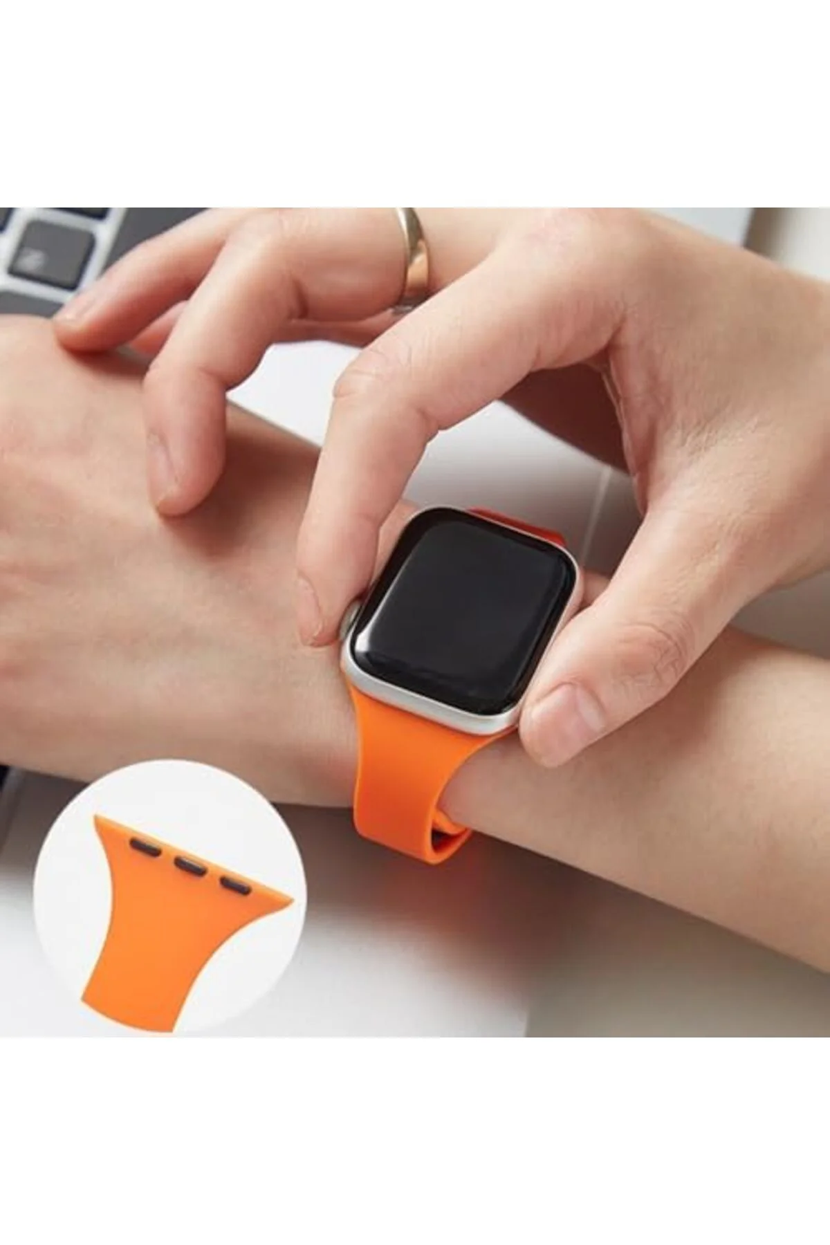 LuxShoping Seri 40/38 mm Uyumlu İnce Silikon Kordon Kayış 1142128