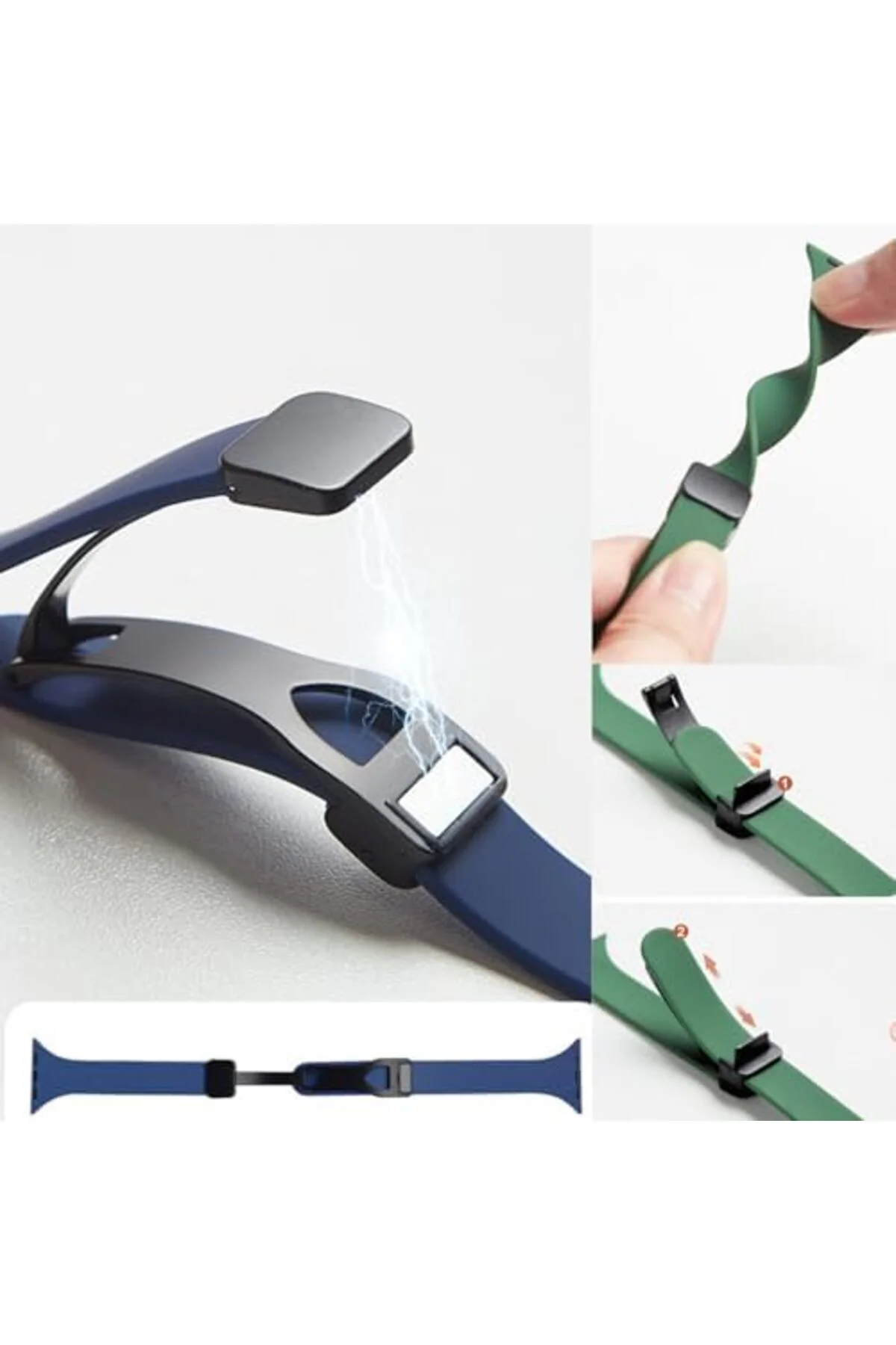 LuxShoping Seri 40/38 mm Uyumlu İnce Silikon Kordon Kayış 1142128