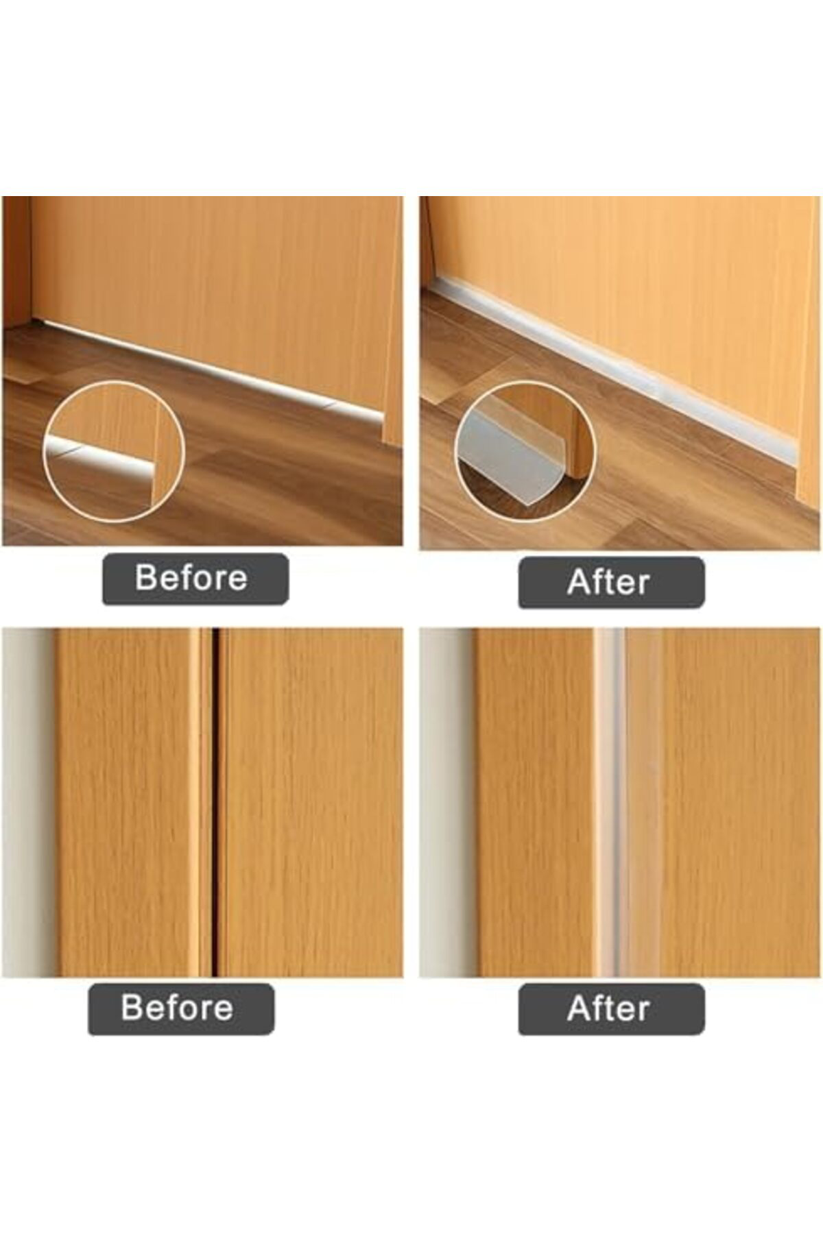 LuxShoping Silikon Conta Şeridi, 2 Adet 25MM ve 35MM 5 Metre Kapı