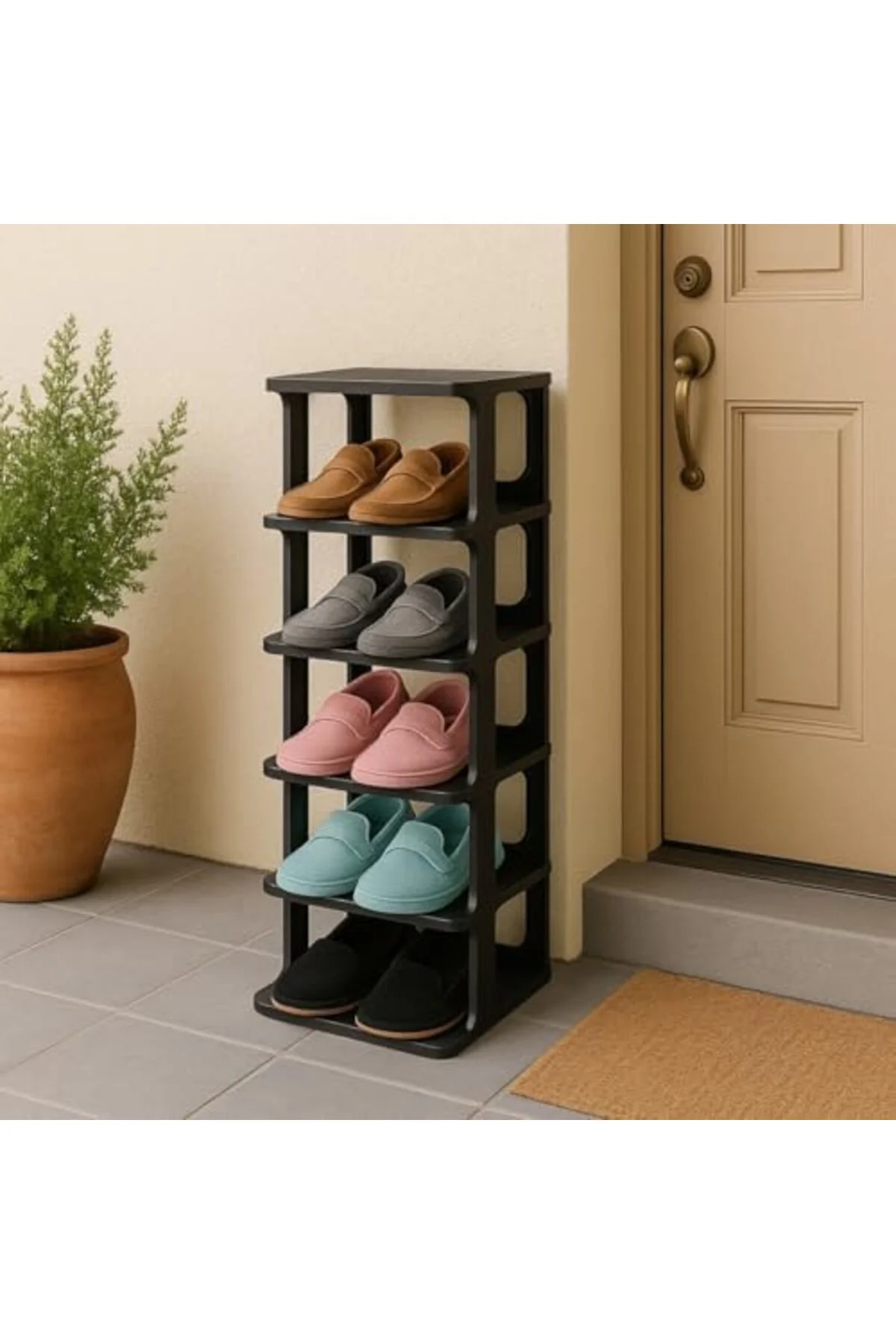 LuxShoping Siyah 5 Katlı – Plastik Çok Katlı Ayakkabı Düzenleyici