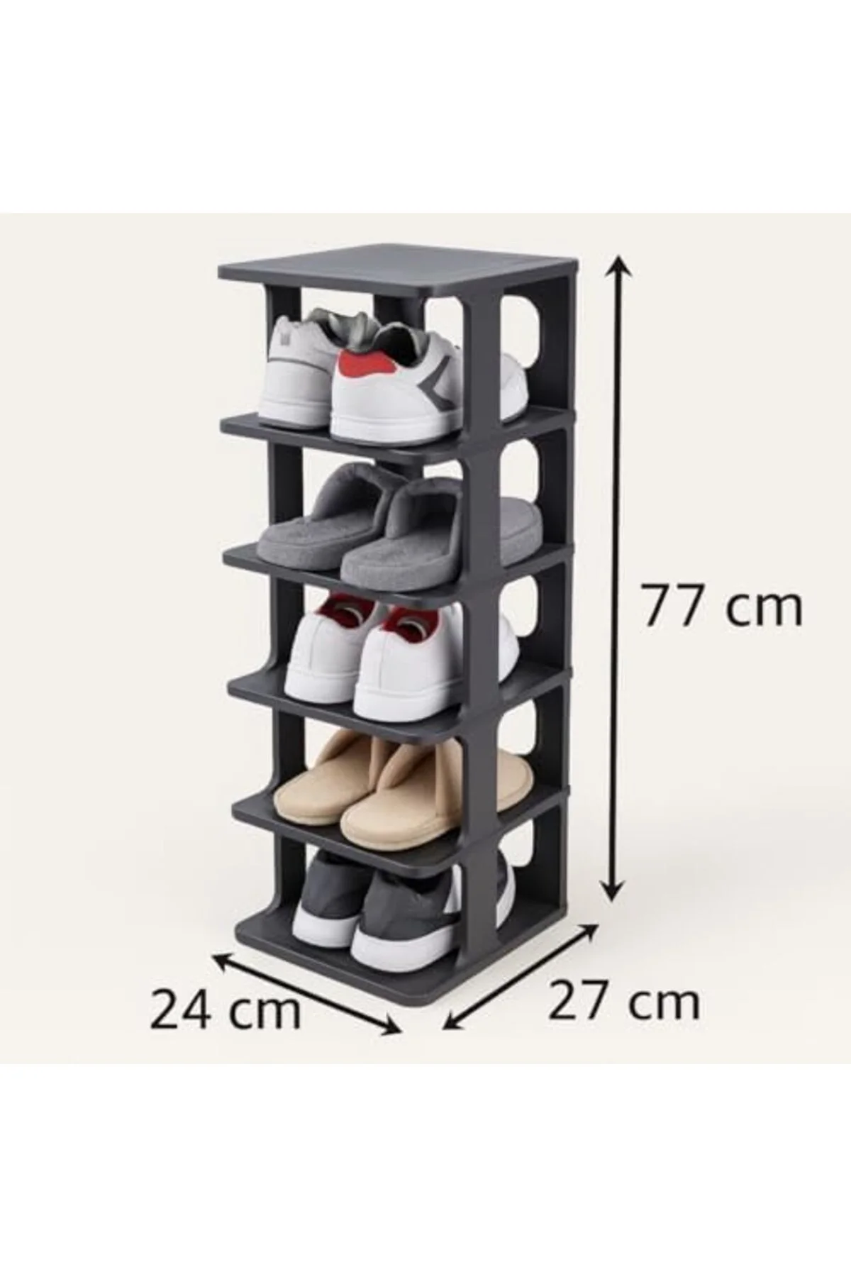 LuxShoping Siyah 5 Katlı – Plastik Çok Katlı Ayakkabı Düzenleyici