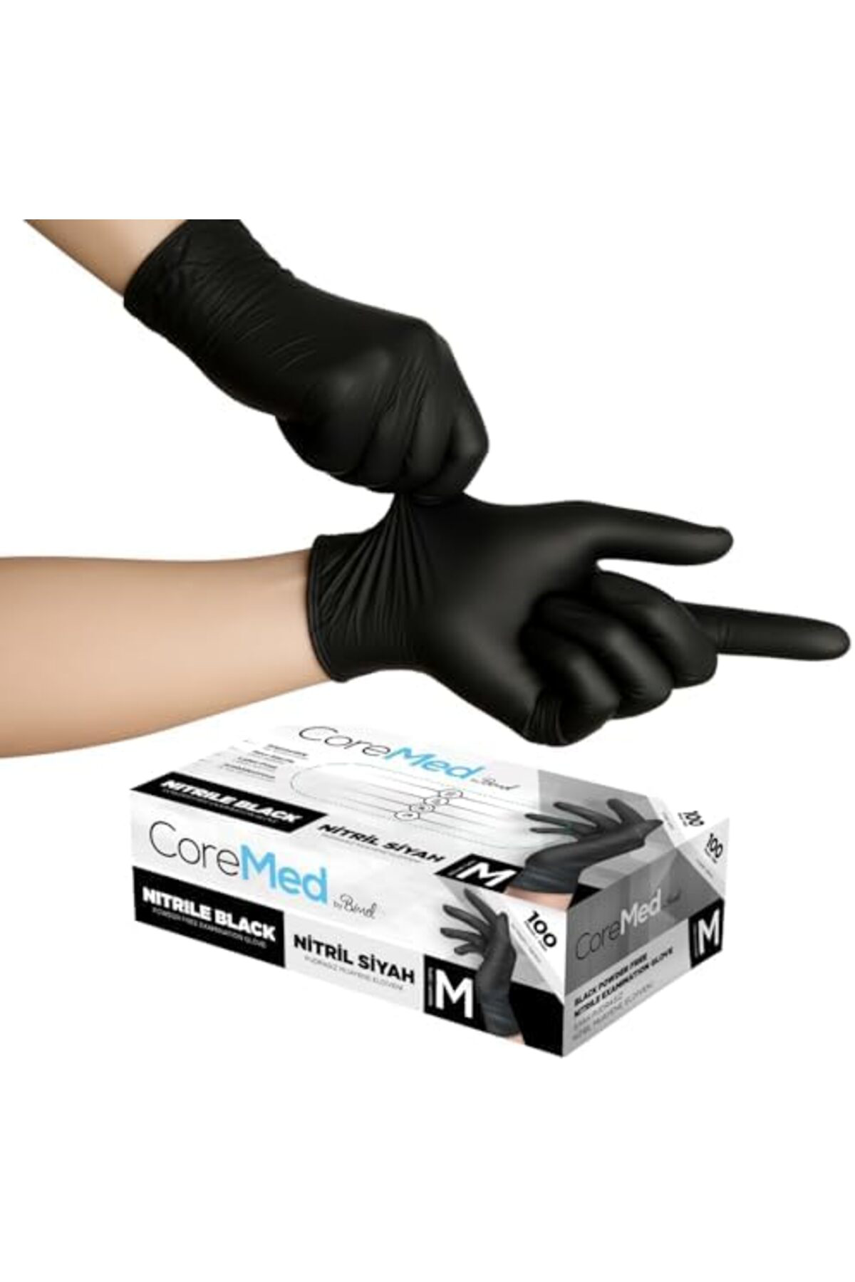 LuxShoping Siyah Nitril Eldiven - Tek Kullanımlık, Pudrasız, Çok 