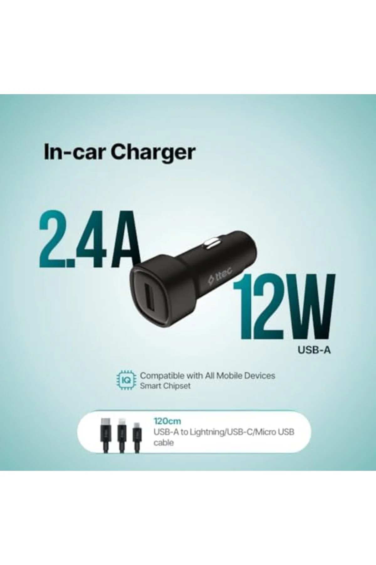 LuxShoping SmartCharger 2.4A Araç Şarj Aleti + Trio Kablo 2CKS30T