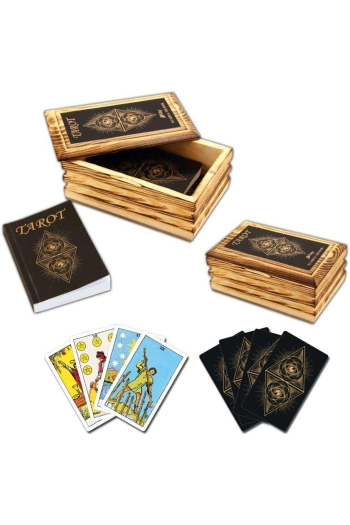 LuxShoping Star Okey Tarot Oyun Kartı Ahşap Kutulu 1142128