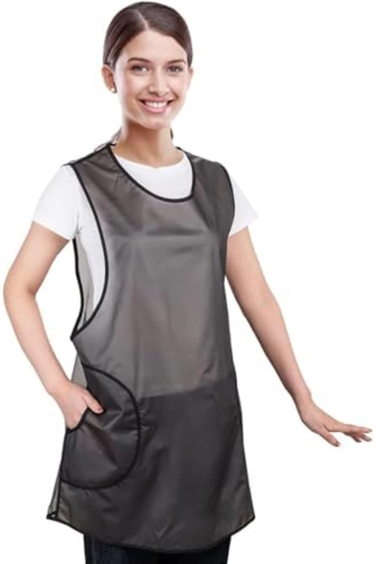 LuxShoping Su Geçirmez Önlük, 2 Cebi Bulunan Şeffaf Önlük, Çapraz