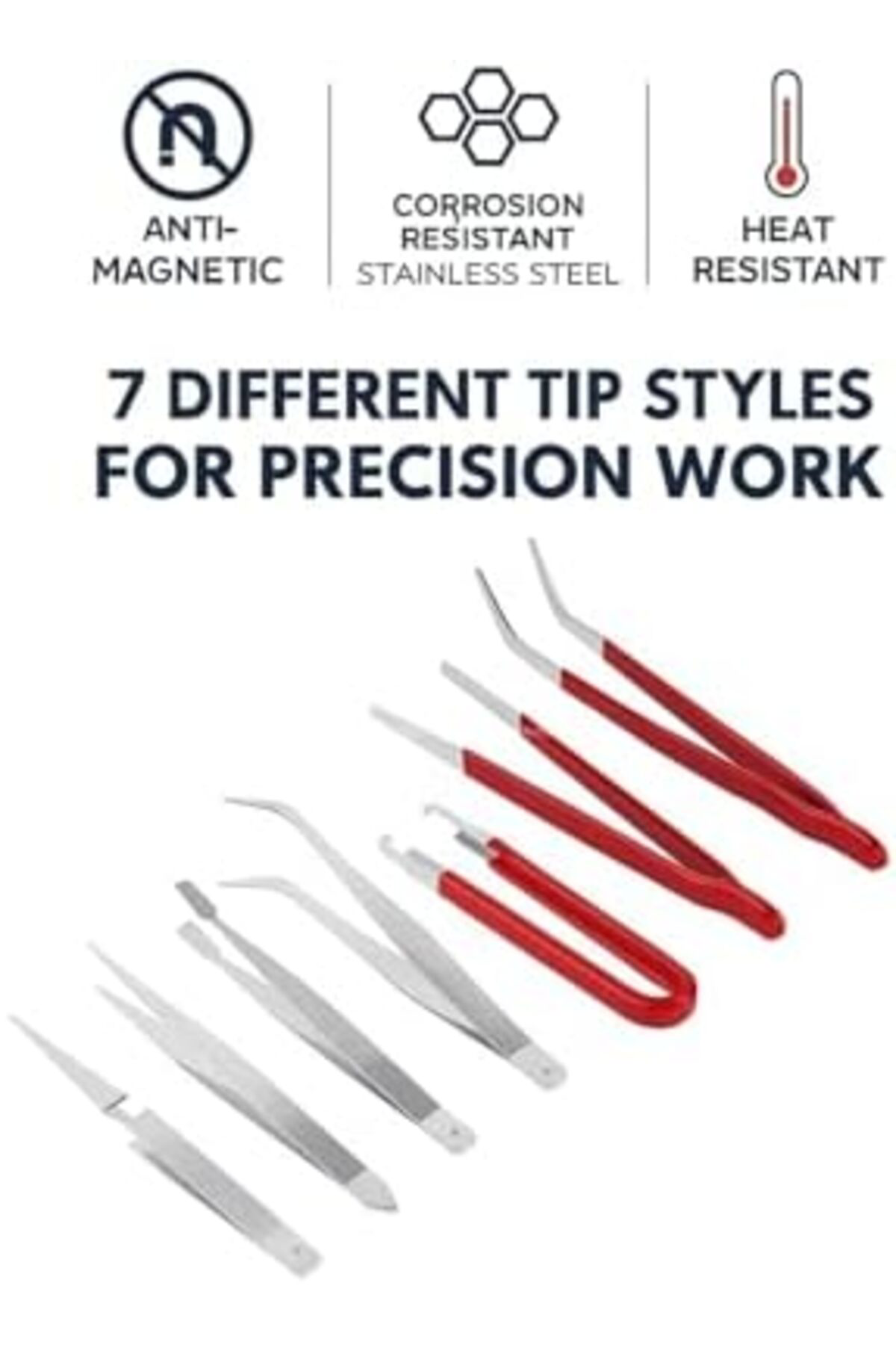 LuxShoping Tamirci Cımbız Seti, 7 Parça, Paslanmaz Çelik, Antiman