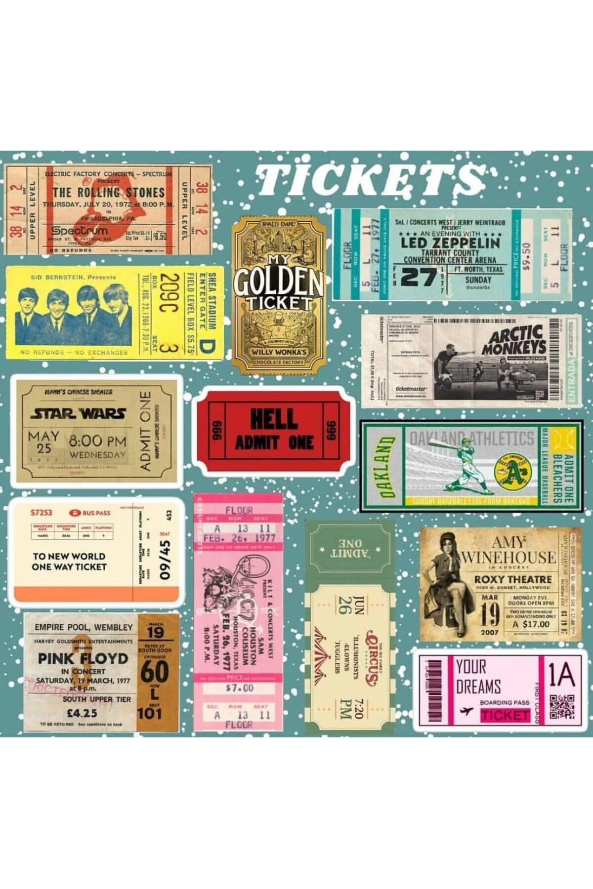 LuxShoping Tickets Seti | Laptop Notebook Telefon Etiket Journal 