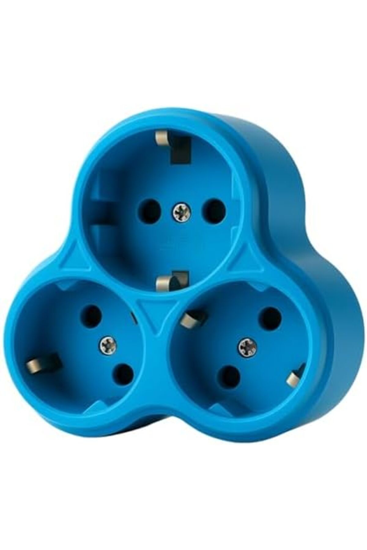 LuxShoping Topraklı Priz Çoklayıcı Fiş, 3'lü, Mavi, 16A 250V, Mak