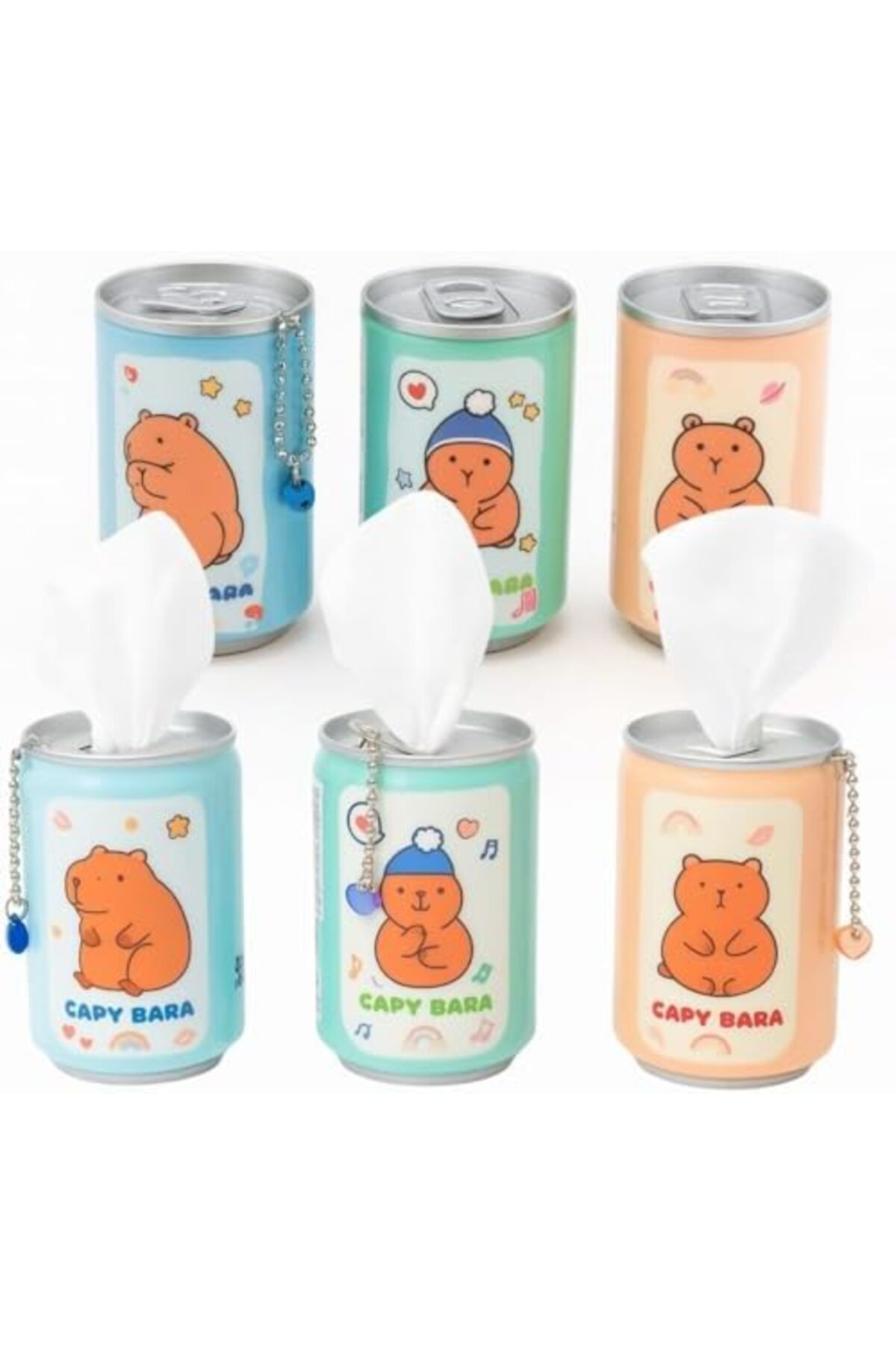 LuxShoping Üçlü Karışık Renk Tasarımlı Taşınabilir Mendil Kutusu