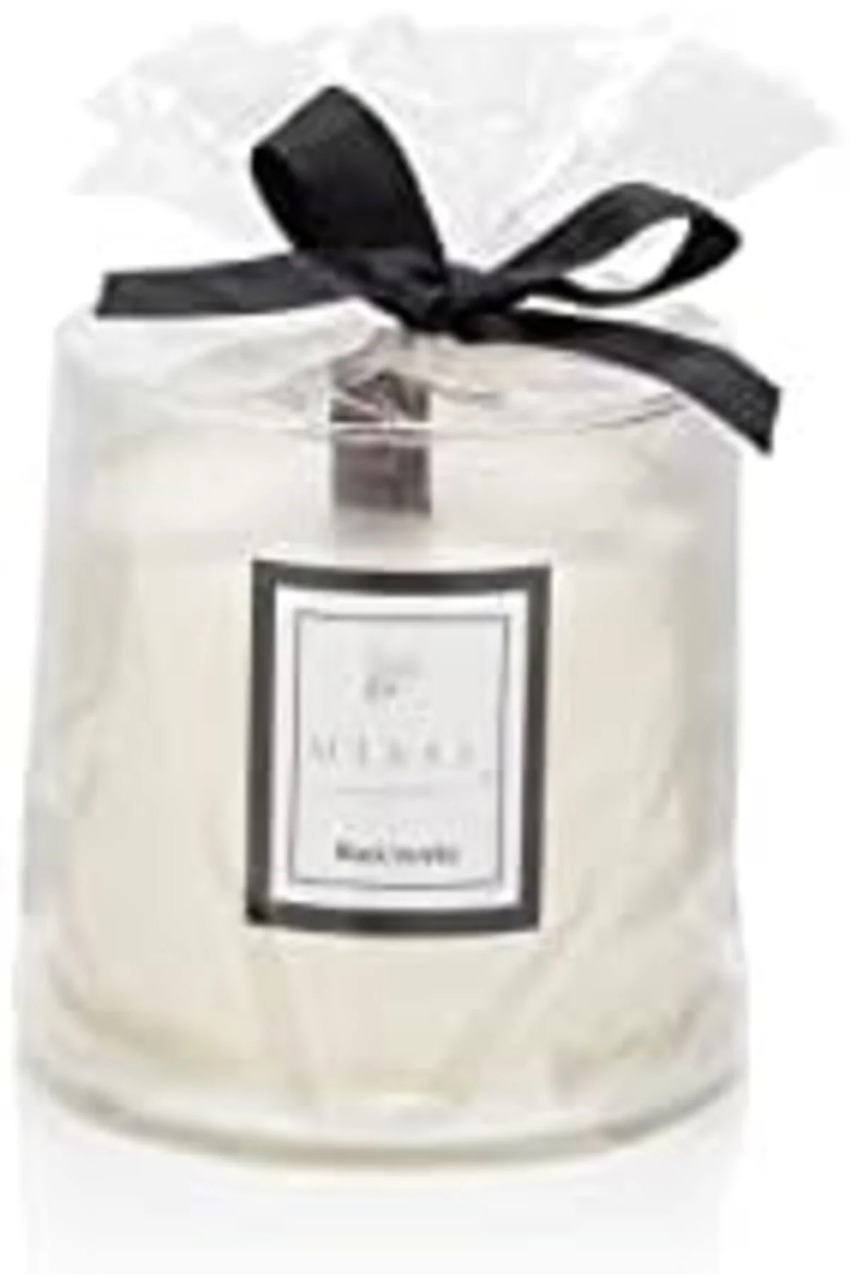 LuxShoping Üfleme Cam Ahşap Fitilli Vanilya Vegan Mum (140 gr) 11