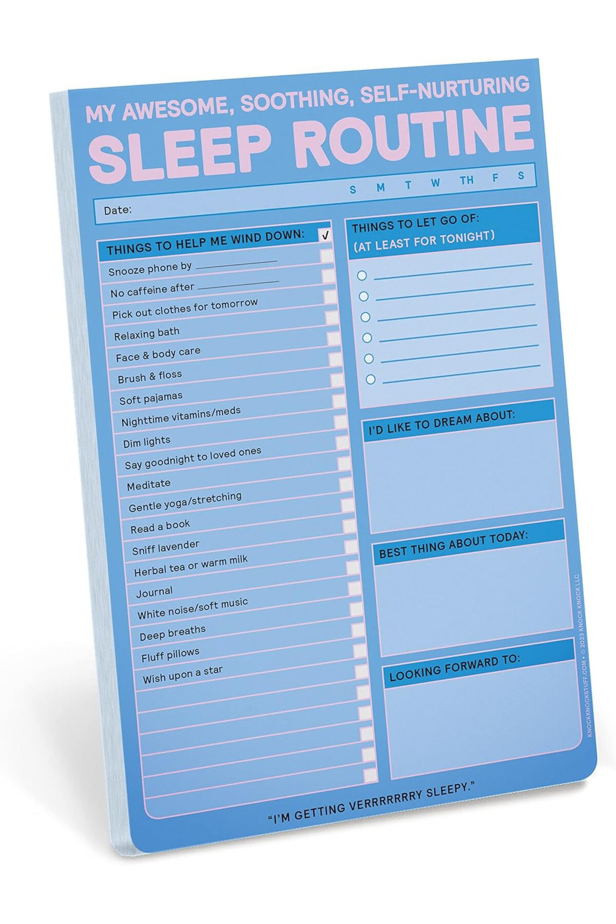 LuxShoping Uyku Rutin Pedi, Uyku Kontrol Listesi, 15,24 x 22,86 c