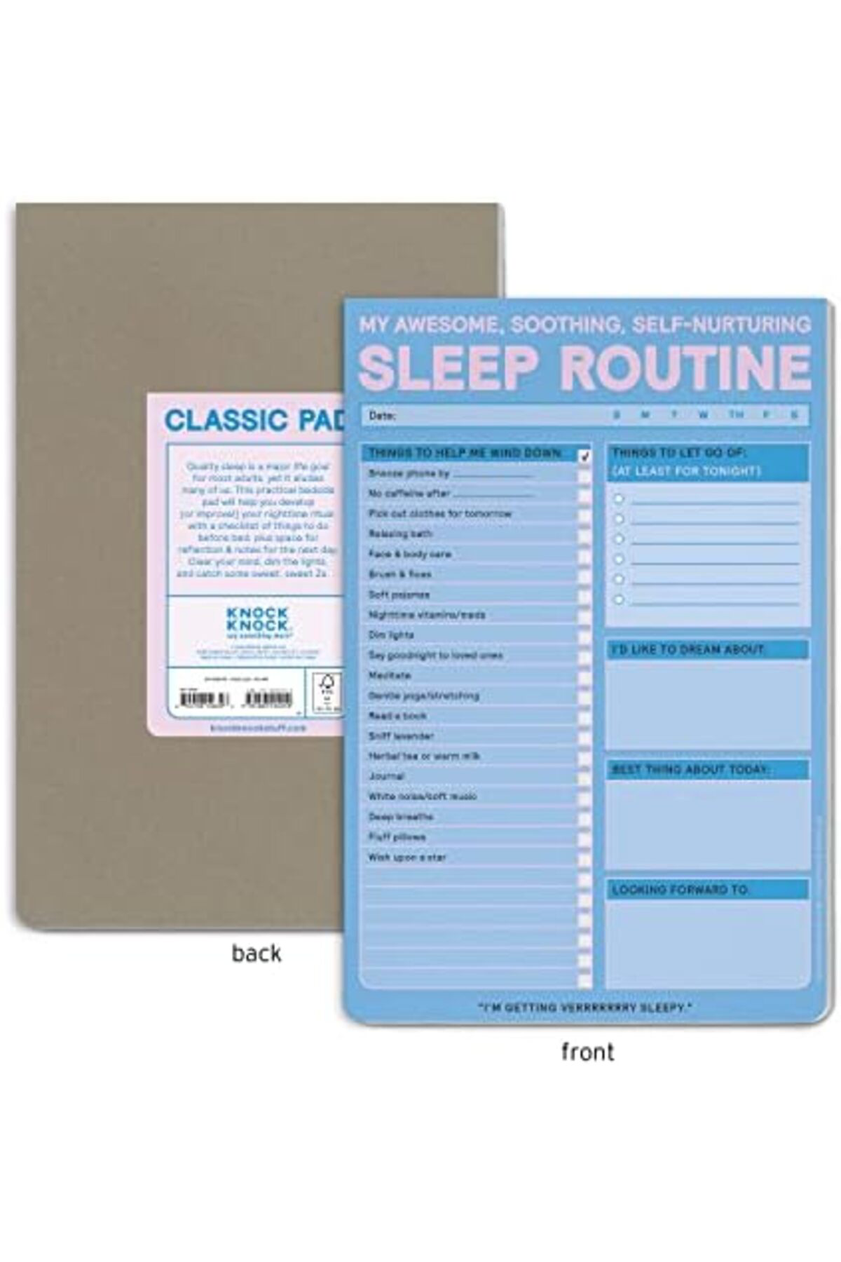 LuxShoping Uyku Rutin Pedi, Uyku Kontrol Listesi, 15,24 x 22,86 c