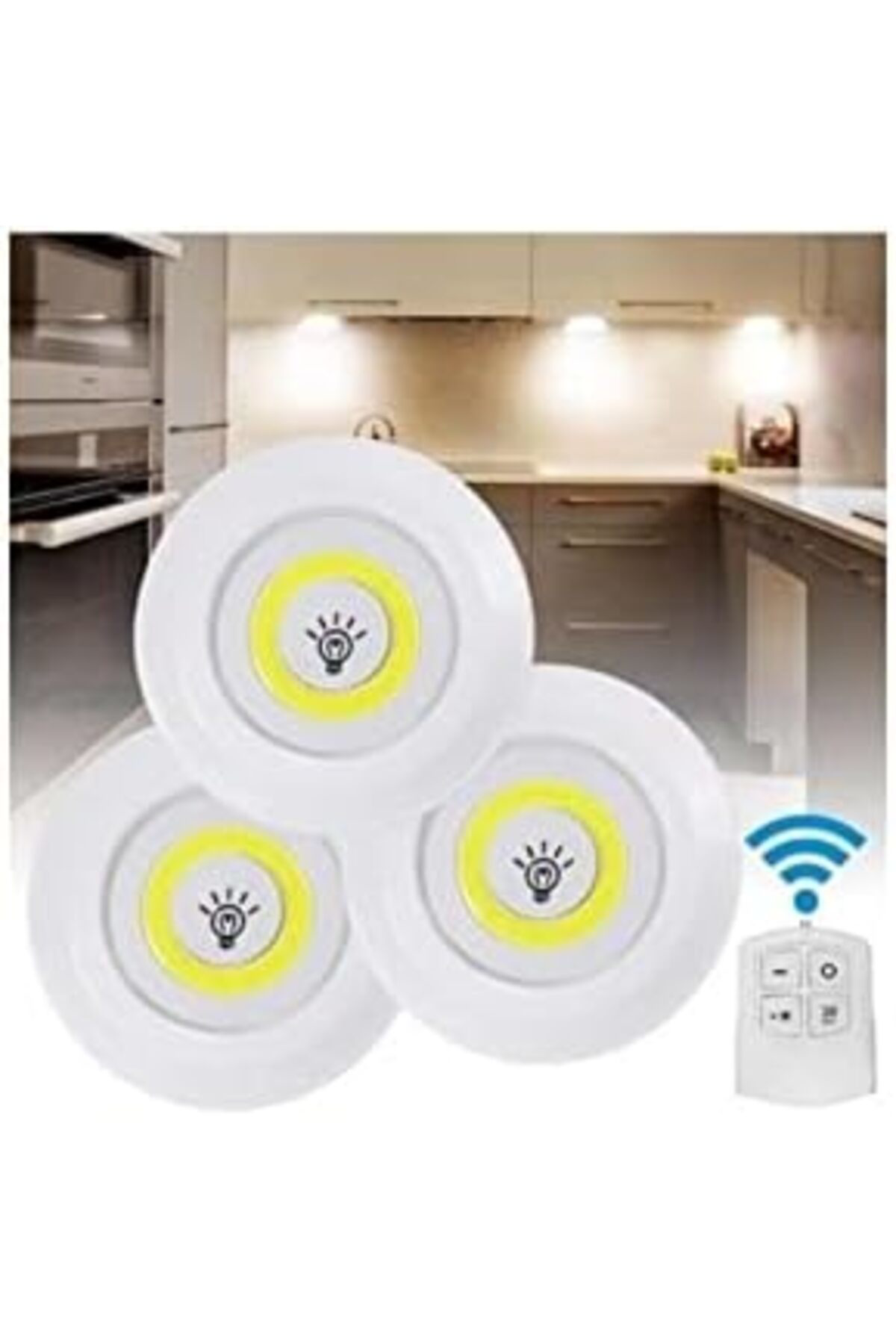 LuxShoping Uzaktan Kumandalı Kablosuz 3'lü Led Spot Lambalar 1142