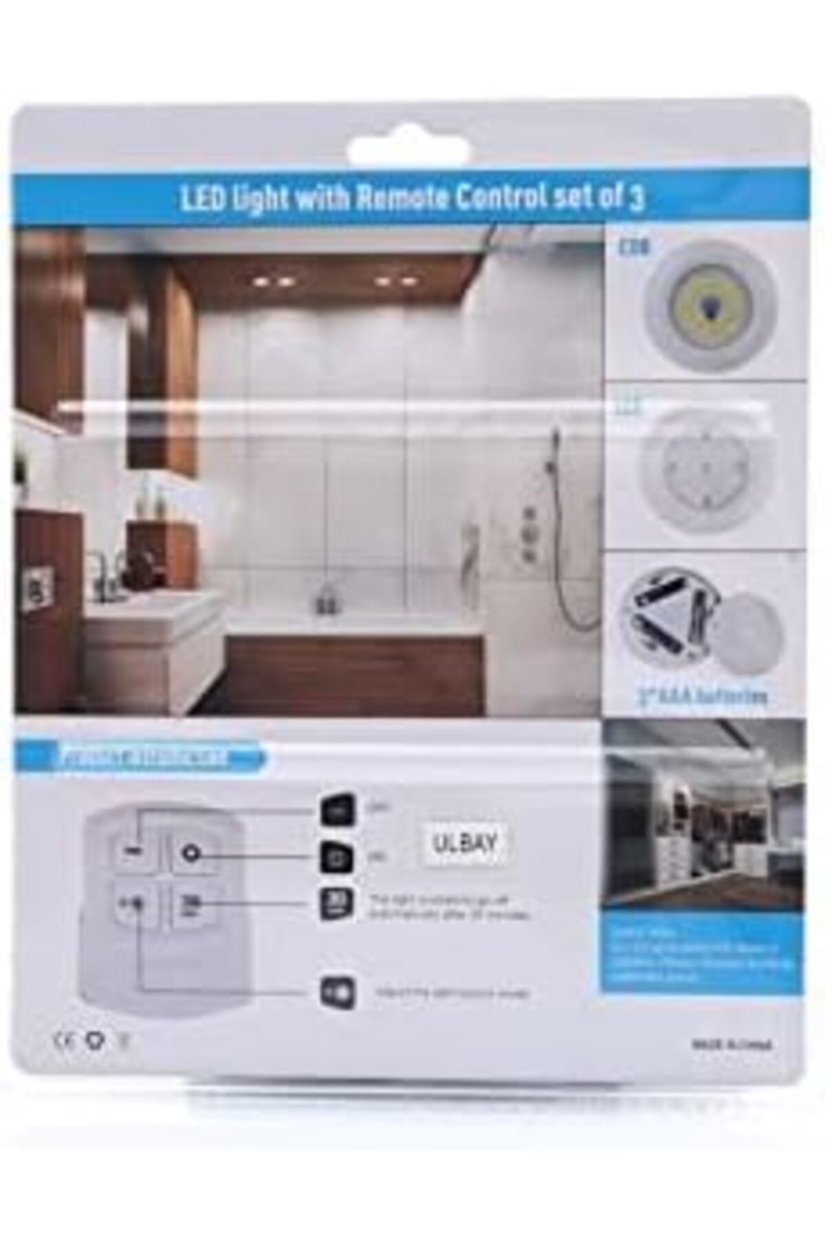 LuxShoping Uzaktan Kumandalı Kablosuz 3'lü Led Spot Lambalar 1142