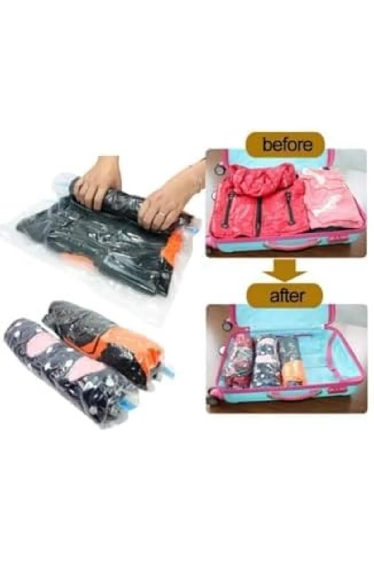 LuxShoping Vakum Hurcu-2 Adet Büyük Boy 80 Cm X 100 Cm Vakumlu Po LuxShoping Vakum Hurcu-2 Adet Büyük Boy 80 Cm X 100 Cm Vakumlu Po