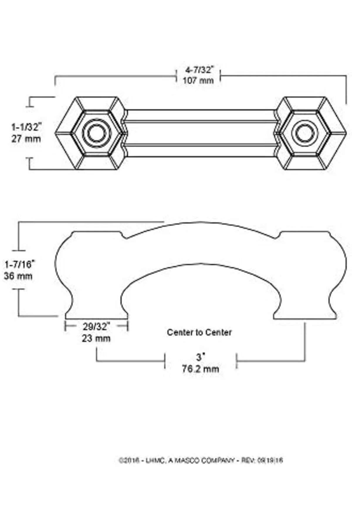 LuxShoping Victorian Dolap Kulbu, 7.6 cm Aralıklı, Şeffaf, 5'li P