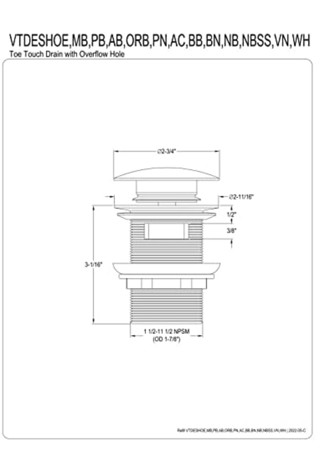 LuxShoping VTDESHOEBB Trimscape Toe- Küvet Tahliyesi, Taşma Akışı