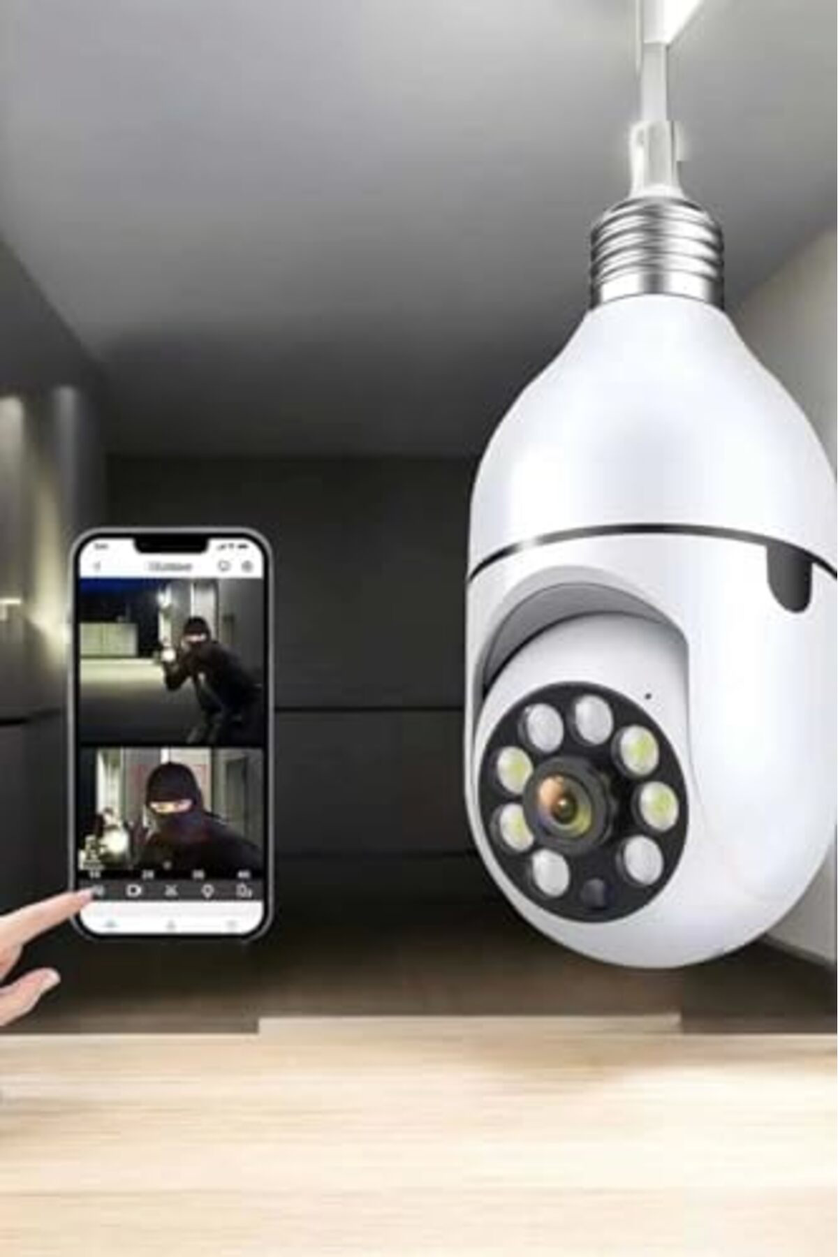 LuxShoping Wifi Kamera Duylu Ampul Görünümlü 360 Derece Dönebilen