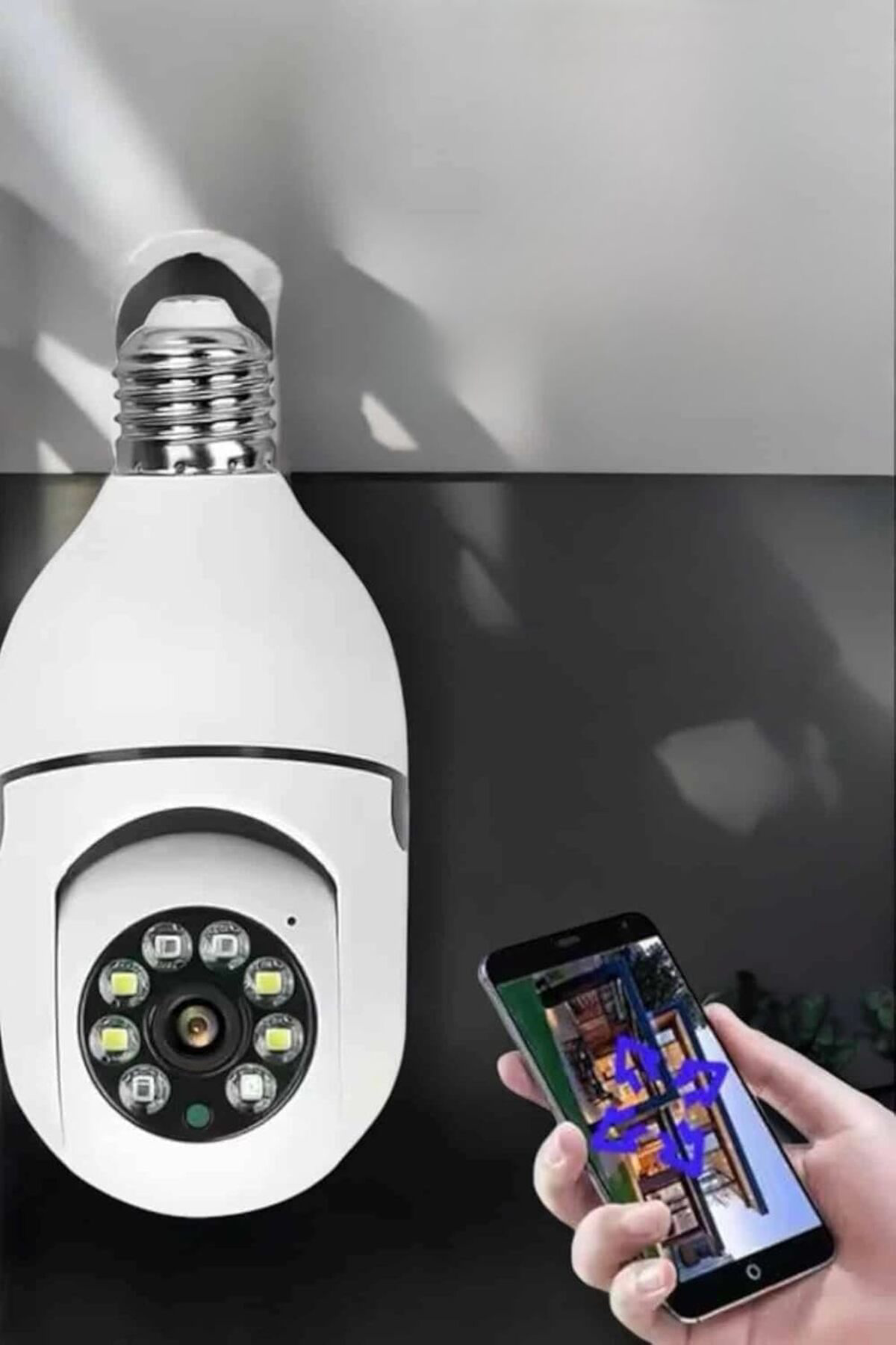 LuxShoping Wifi Kamera Duylu Ampul Görünümlü 360 Derece Dönebilen