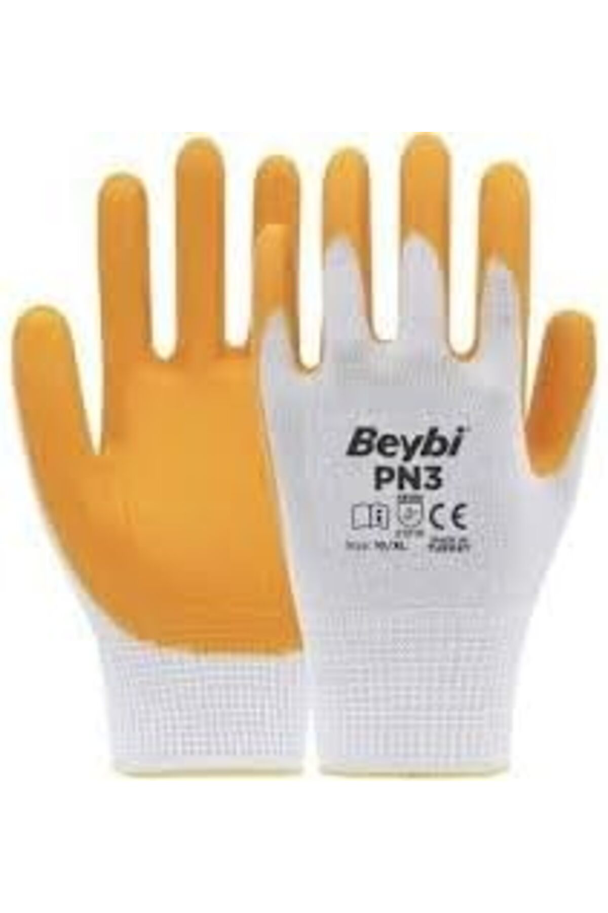 LuxShoping YAPI 5 Çift Beybi Pn3 Sarı Nitril Eldiven Inşaat Eldiv