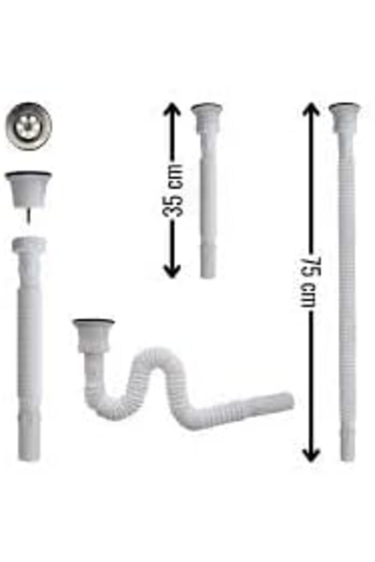 LuxShoping YAPI Körüklü Lavabo Sifonu Rekorlu adaptör conta hediy