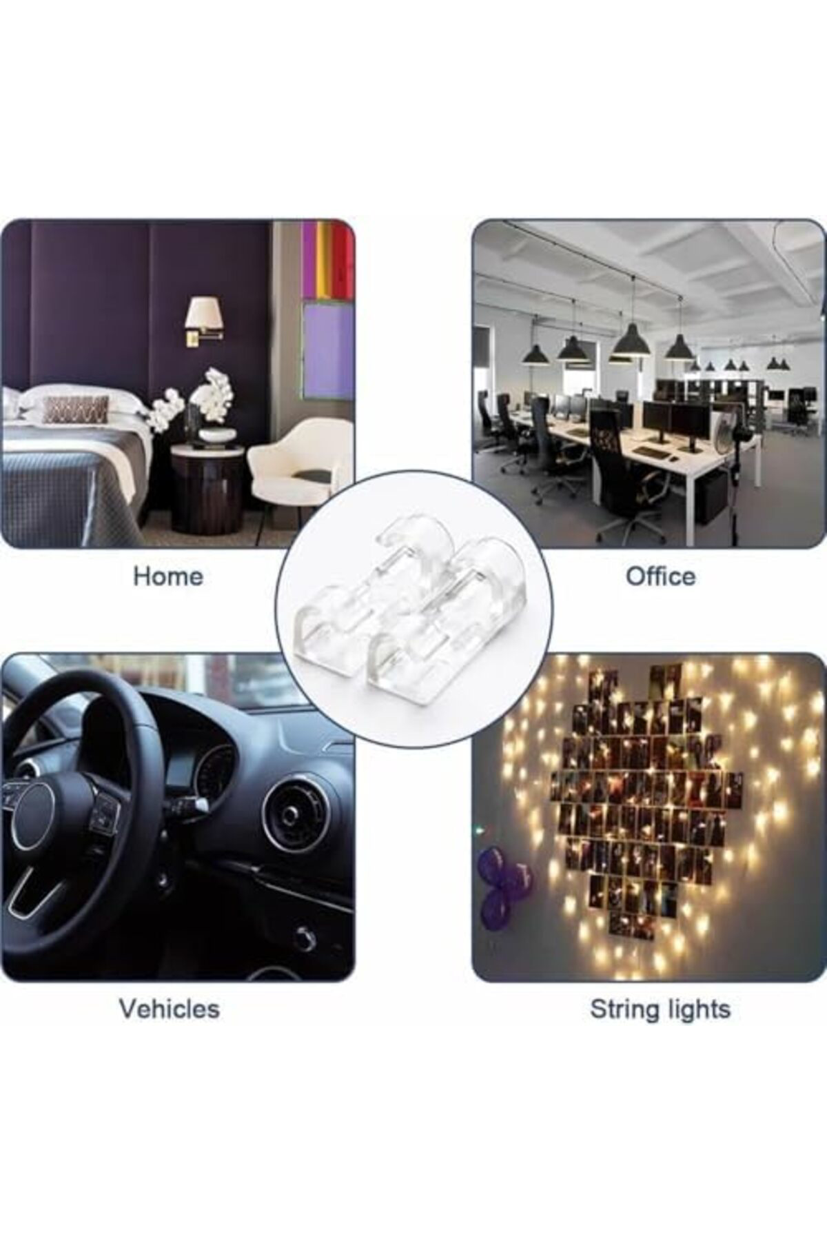 LuxShoping Yapışkanlı Kablo Klipsi Seti – Kablo Düzenleyici, Masa