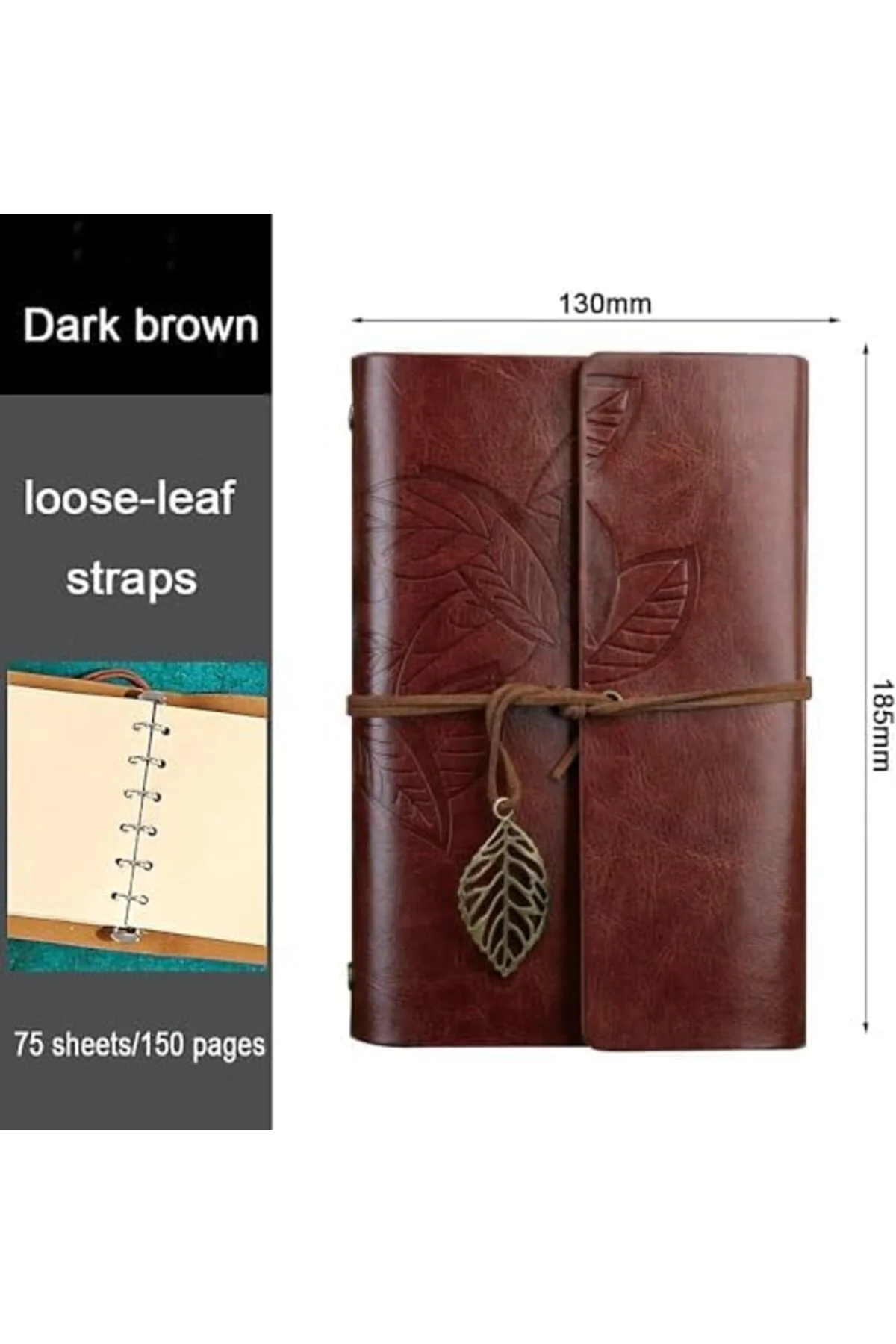 LuxShoping Yaprak Baskılı Deri Kapaklı Günlük Not Defteri Özel Ta LuxShoping Yaprak Baskılı Deri Kapaklı Günlük Not Defteri Özel Ta