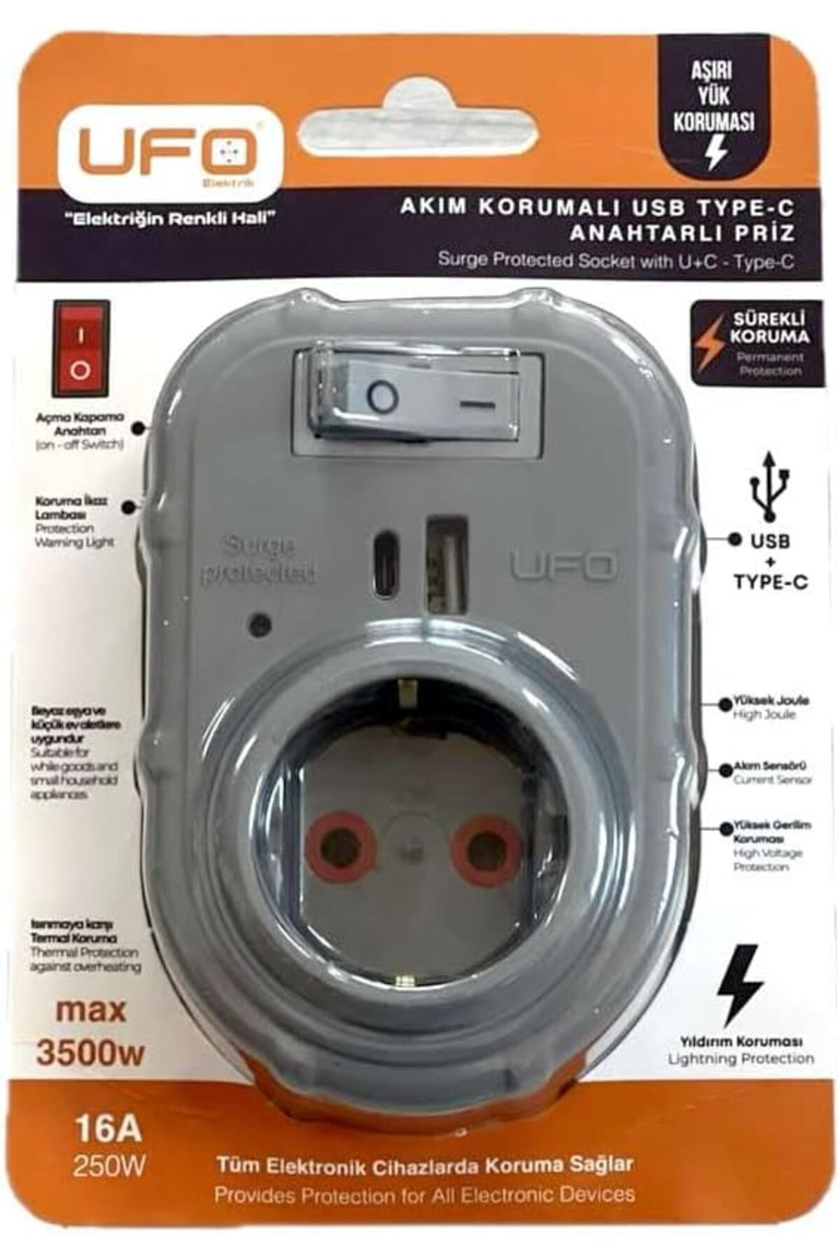 LuxShoping Yeni Tekli Akım Korumalı 5V 2,4A USB ve Type-C ile Hız LuxShoping Yeni Tekli Akım Korumalı 5V 2,4A USB ve Type-C ile Hız
