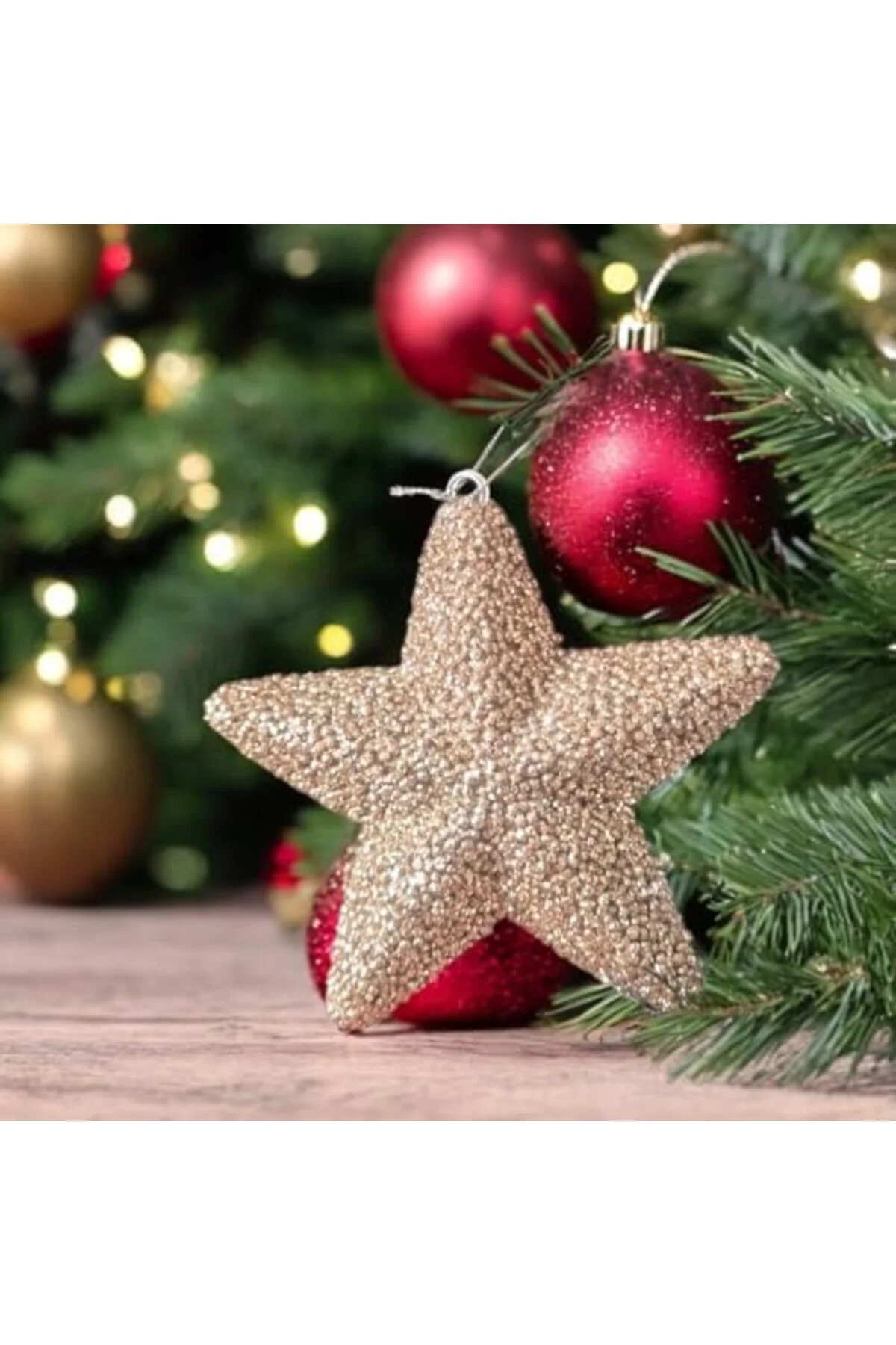 LuxShoping YILBAŞI AĞAÇ SÜSÜ 15CM YILDIZ ŞAMPANYA AST7216 1142128