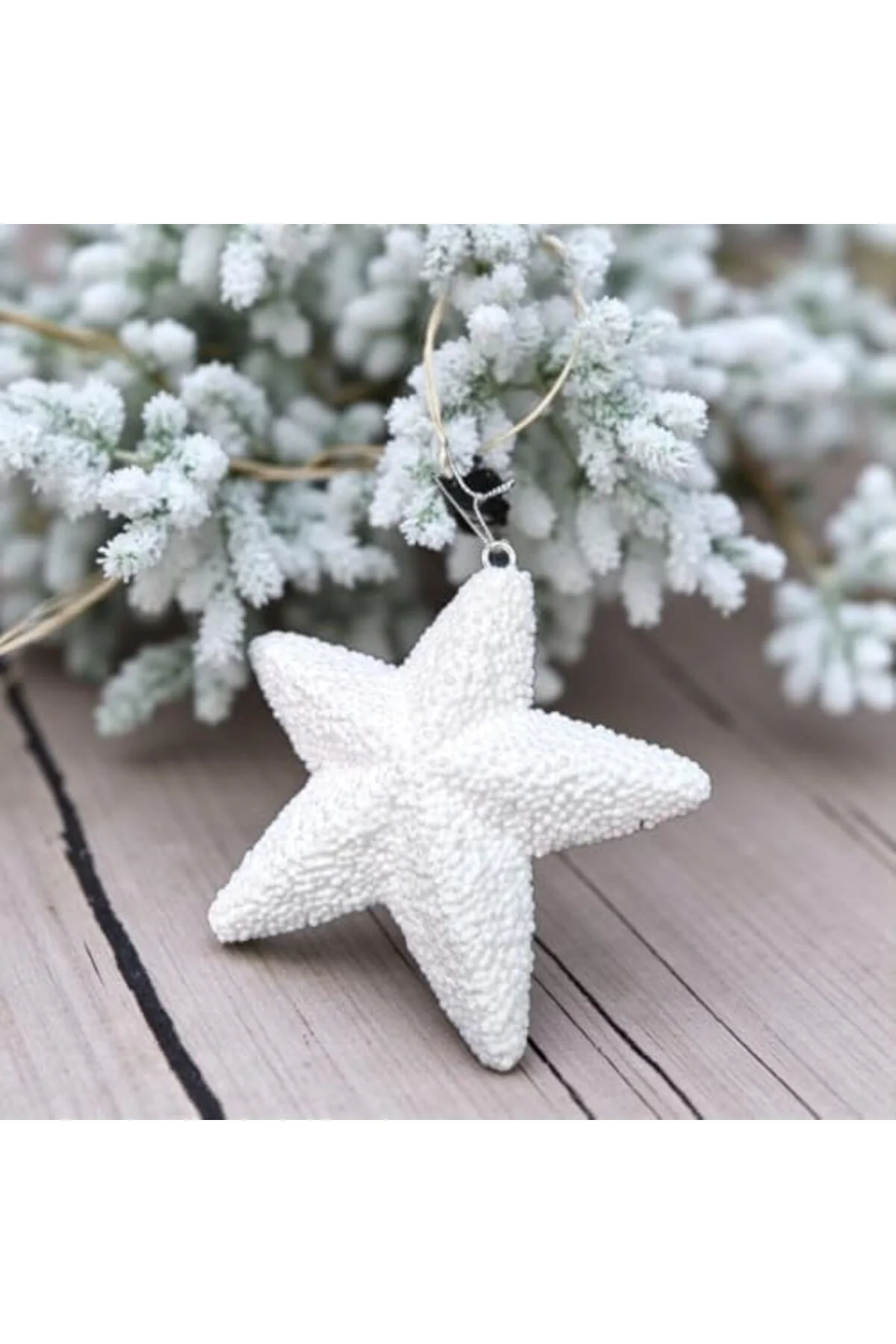 LuxShoping YILBAŞI AĞAÇ SÜSÜ BEYAZ YILDIZ 15CM AST7215 1142128
