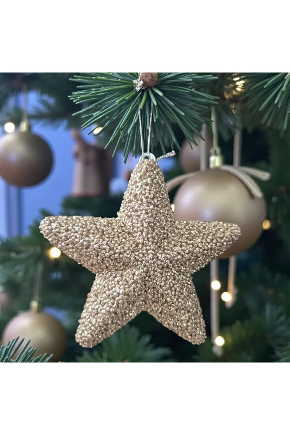LuxShoping YILBAŞI AĞAÇ SÜSÜ 15CM YILDIZ ŞAMPANYA AST7216 1142128