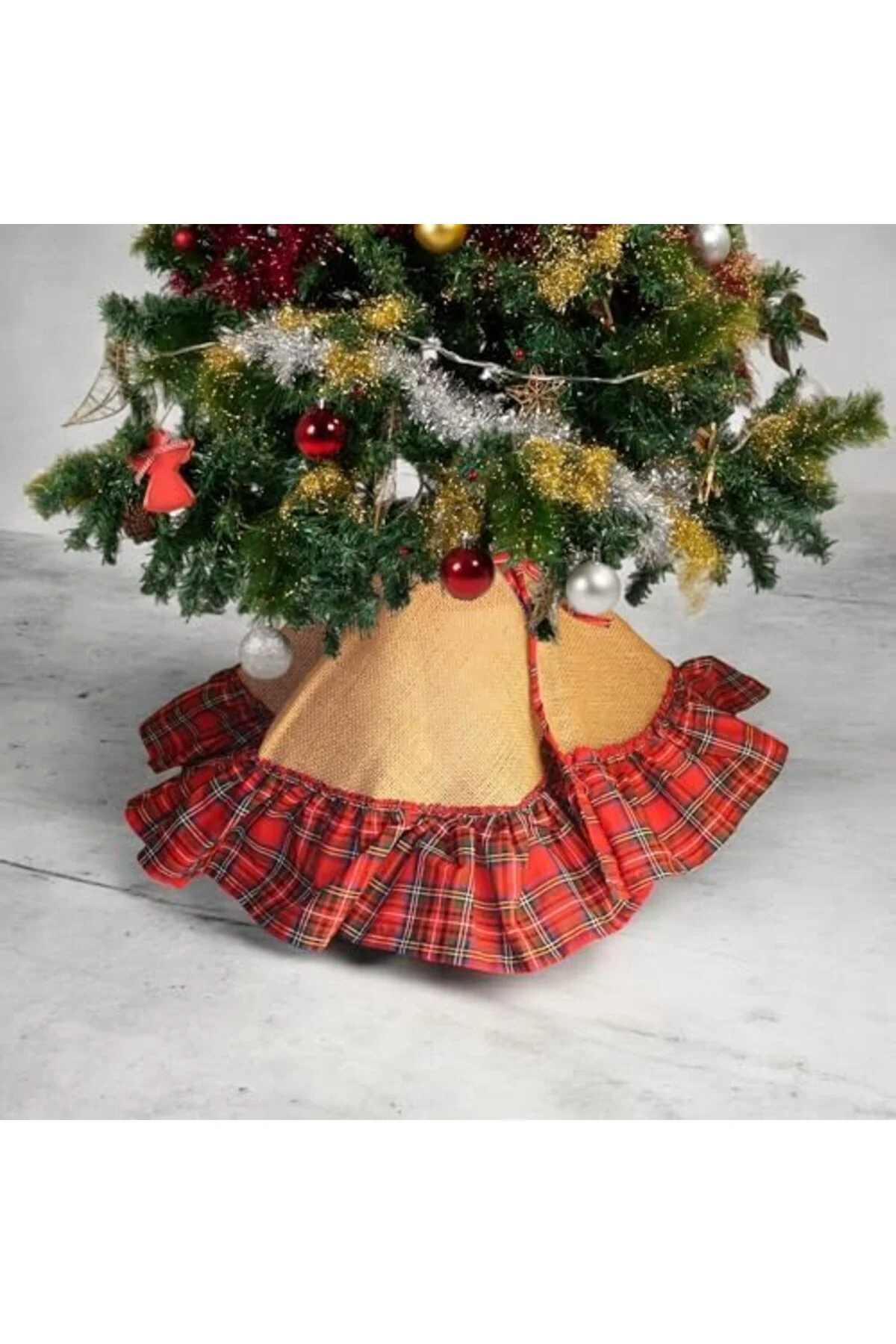 LuxShoping YILBAŞI AĞAÇ ETEĞİ JÜT KIRMIZI EKOSE 1142128