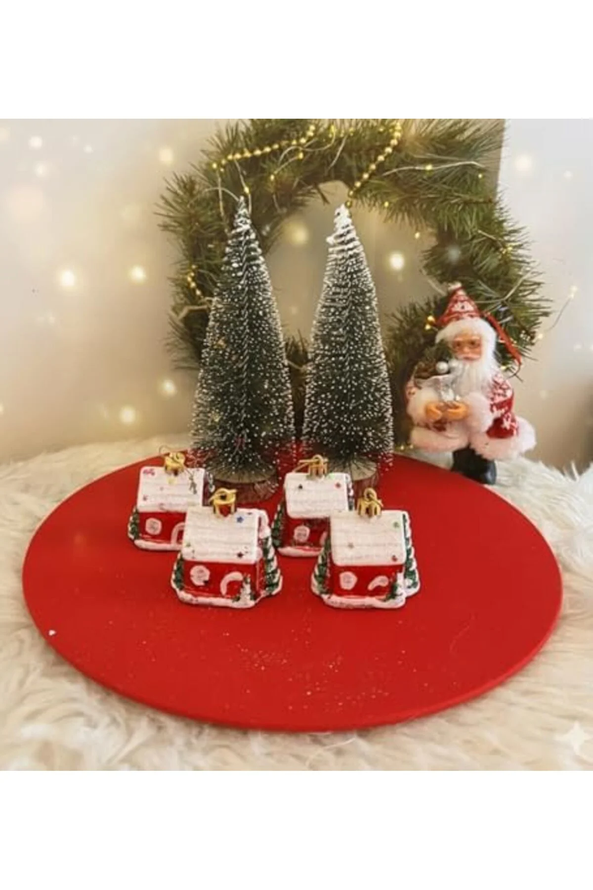 LuxShoping Yılbaşı Kar Evi Şeklinde Ağaç Süsü – 4 Adet 1142128