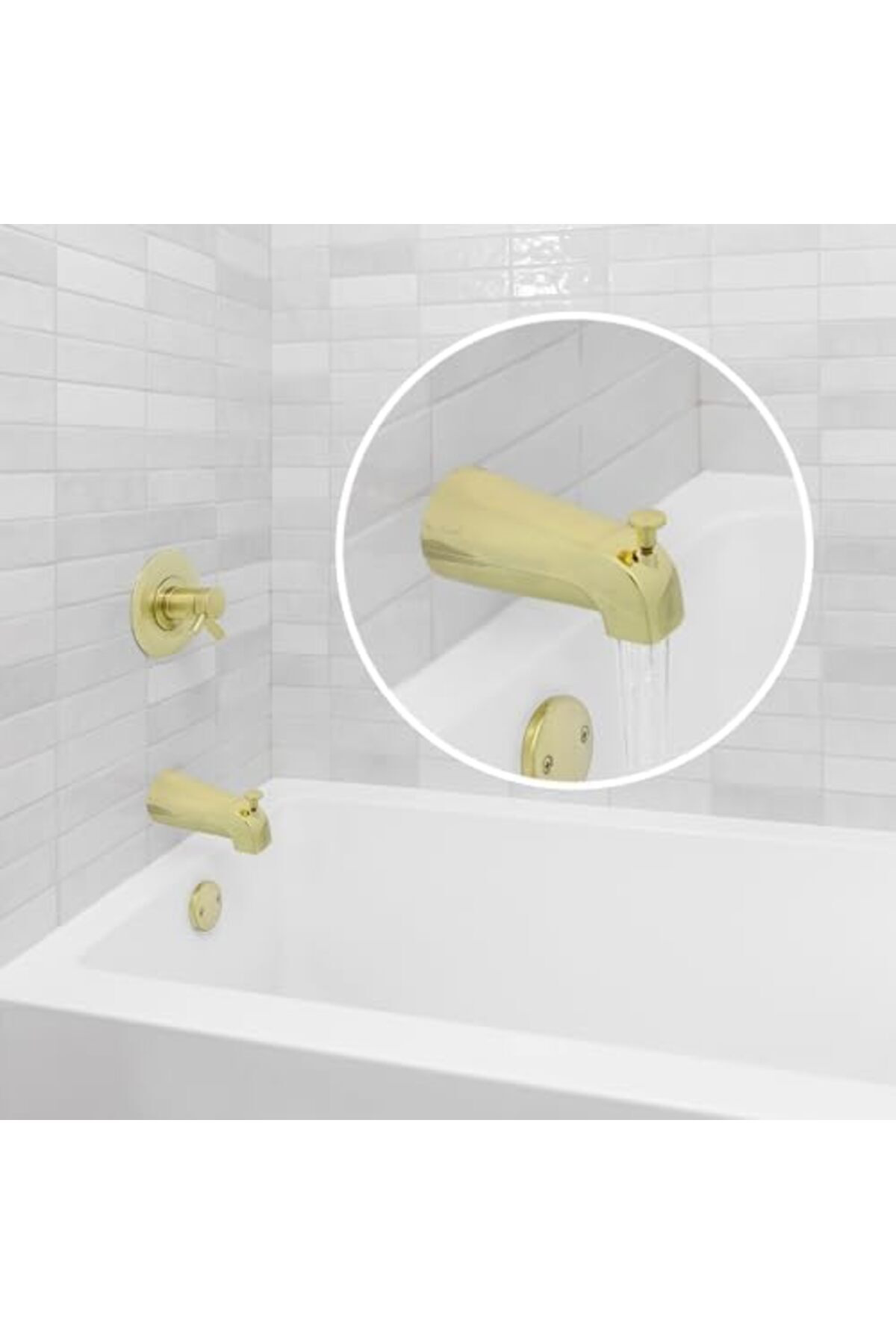 LuxShoping Yönlendiricili Evrensel Küvet Ağzı, Cilalı Pirinç, Tek