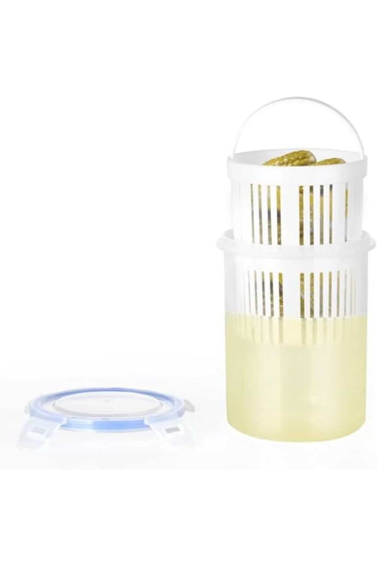 LuxShoping Zeytinlik ve Turşuluk Saklama Kabı – 1,5 Lt Süzgeçli, 