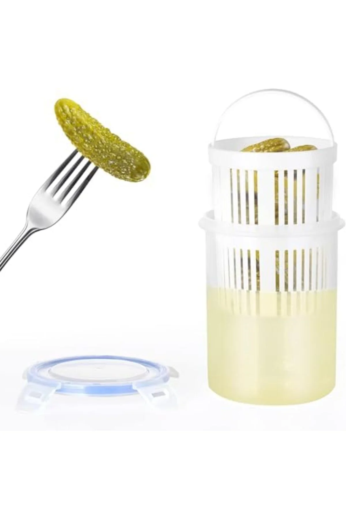LuxShoping Zeytinlik ve Turşuluk Saklama Kabı – 1,5 Lt Süzgeçli, 