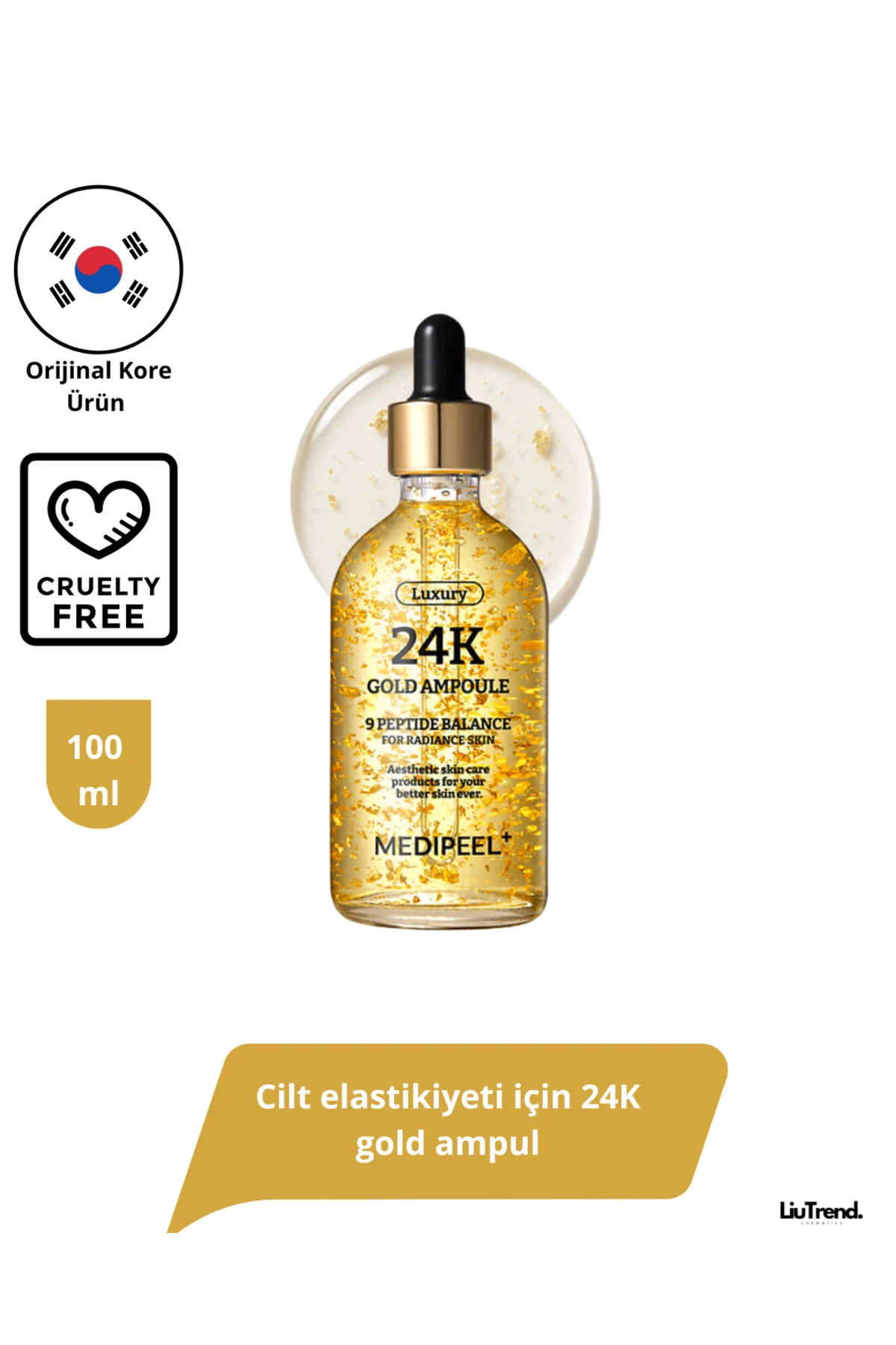 Luxury 24k Gold Ampoule 100 ml Cilt Elastikiyeti Için 24k Altın I