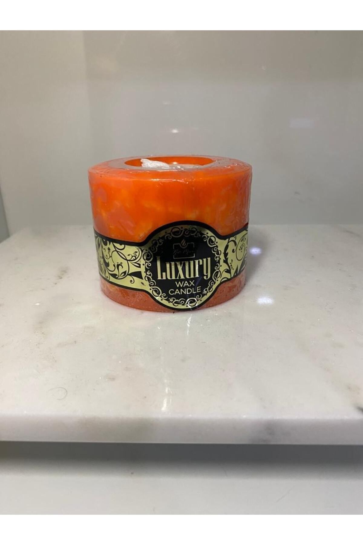 Elif Aksesuar Luxury Kokulu Kütük Mum Turuncu