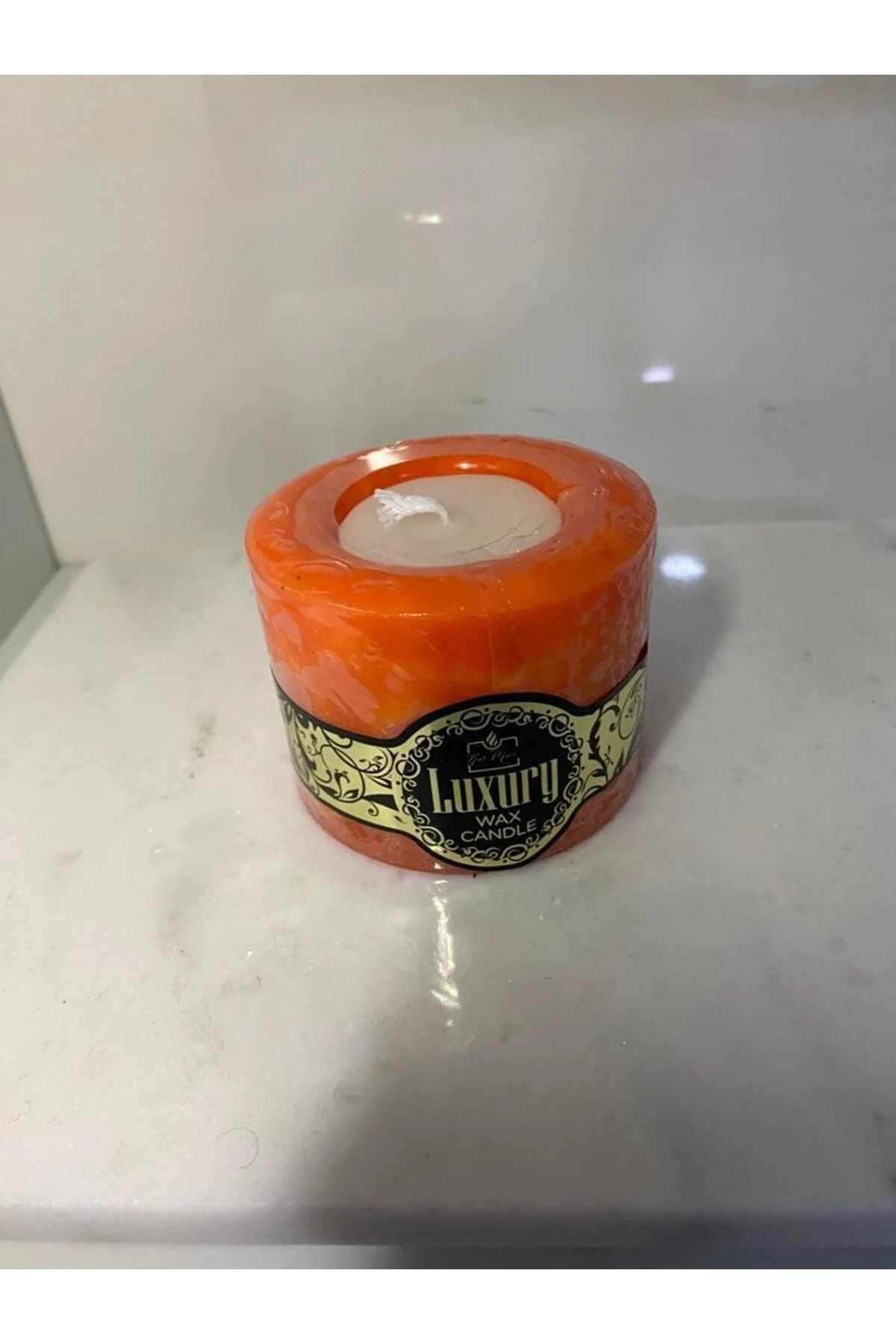 Luxury Kokulu Kütük Mum Turuncu