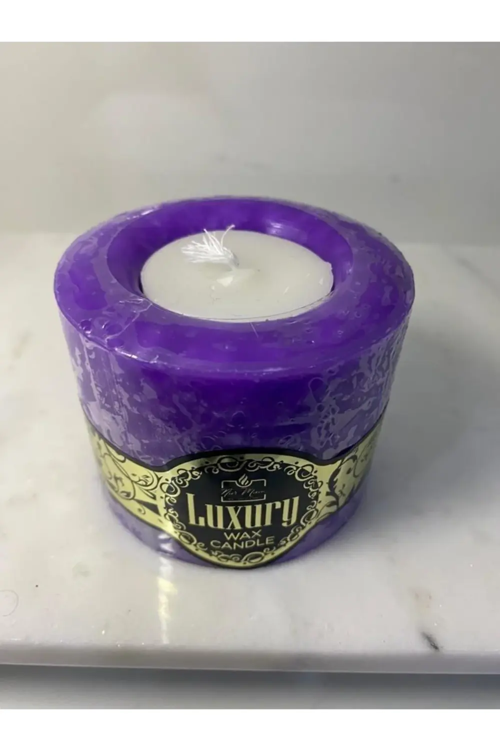 Luxury Kokulu Kütük Mum Mor