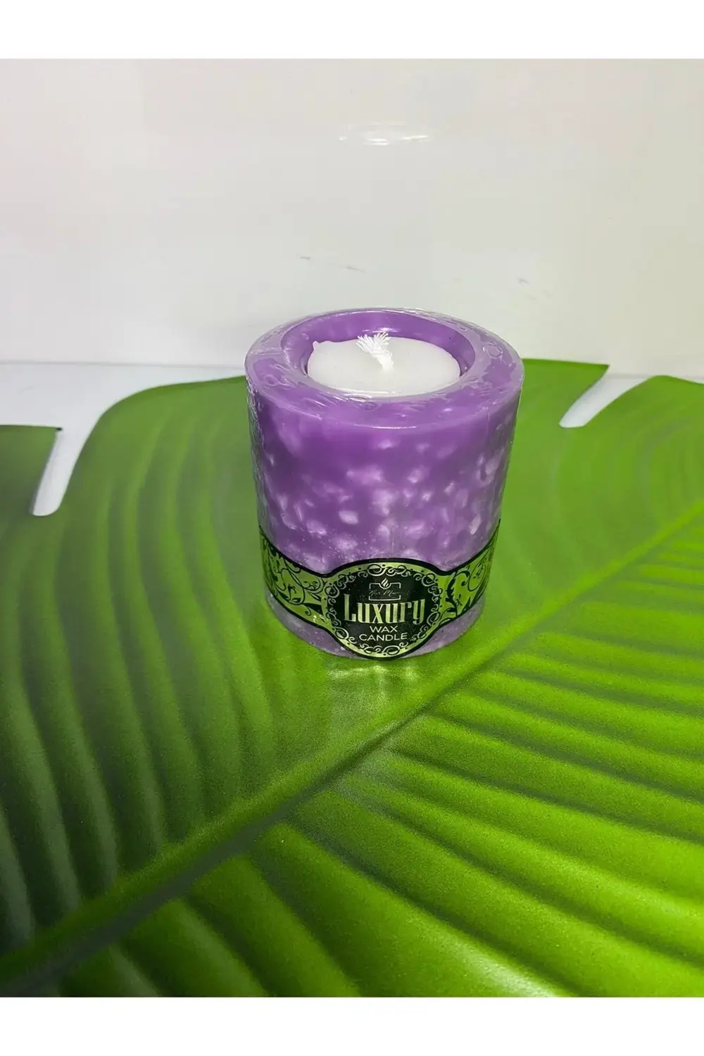 Luxury Kokulu Kütük Mum Orta (mor)