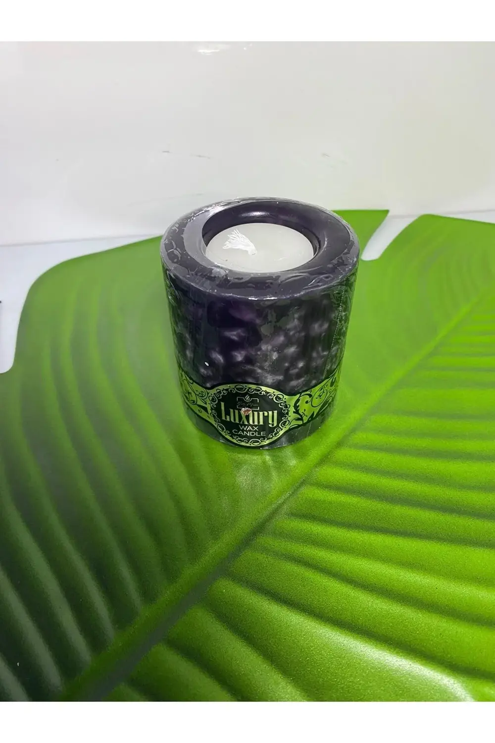 Luxury Kokulu Kütük Mum Orta (mürdüm)