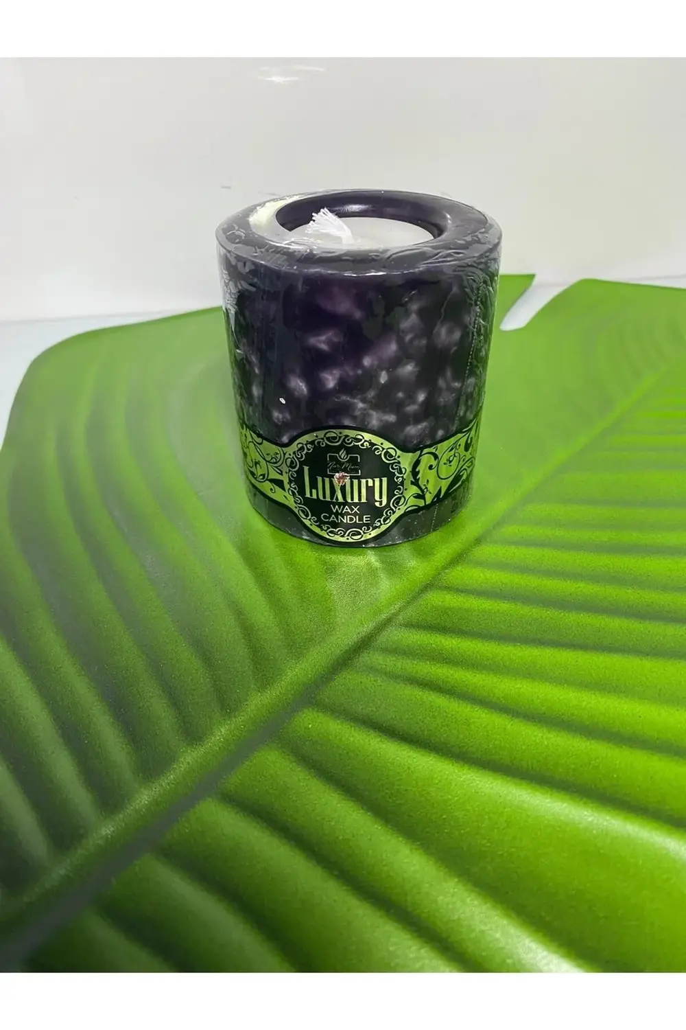 Luxury Kokulu Kütük Mum Orta (mürdüm)