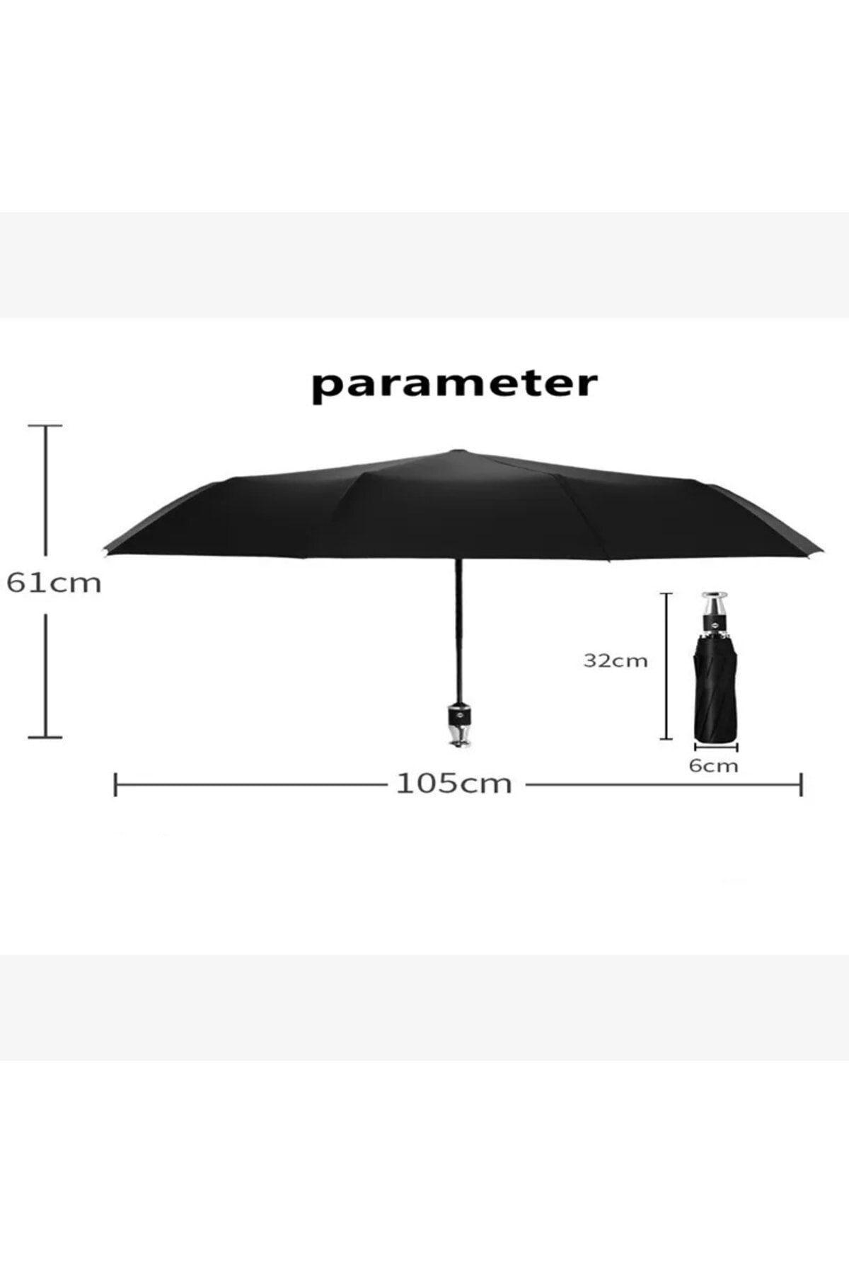 Blisspremium Luxury Siyah Şemsiye