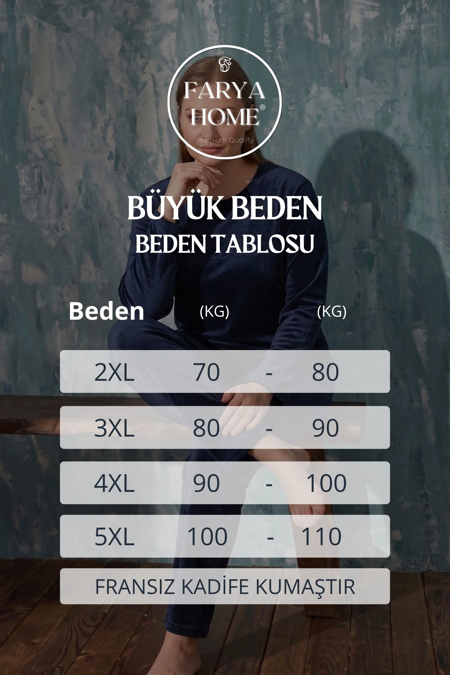 Luxury Velvet Büyük Beden Fransız Kadife Pijama Takımı, Lacivert, 5XL