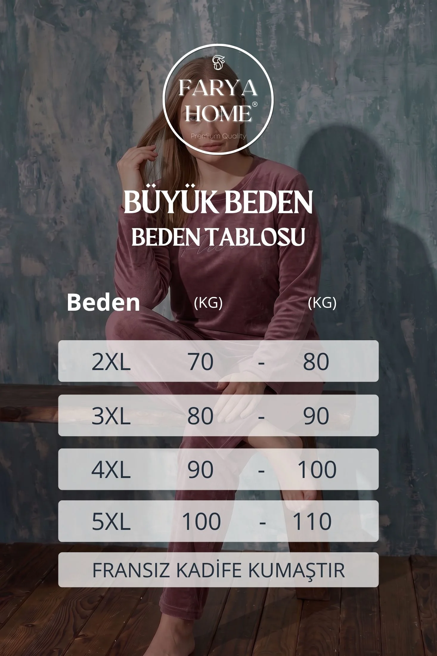 Luxury Velvet Büyük Beden Fransız Kadife Pijama Takımı, Pembe, 2XL