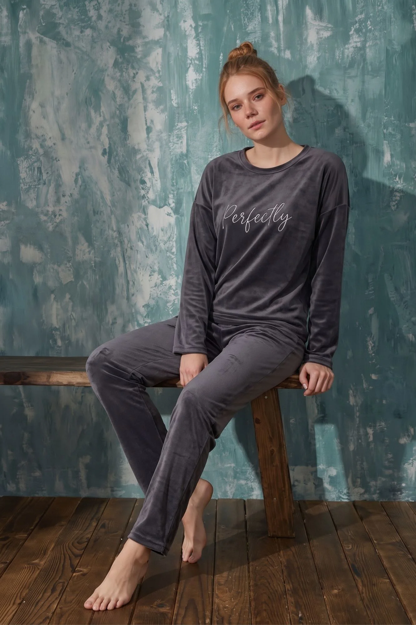 Luxury Velvet Fransız Kadife Yazı Detaylı Pijama Takımı, Gri, L Fiyatı, Yorumları ve Özellikleri