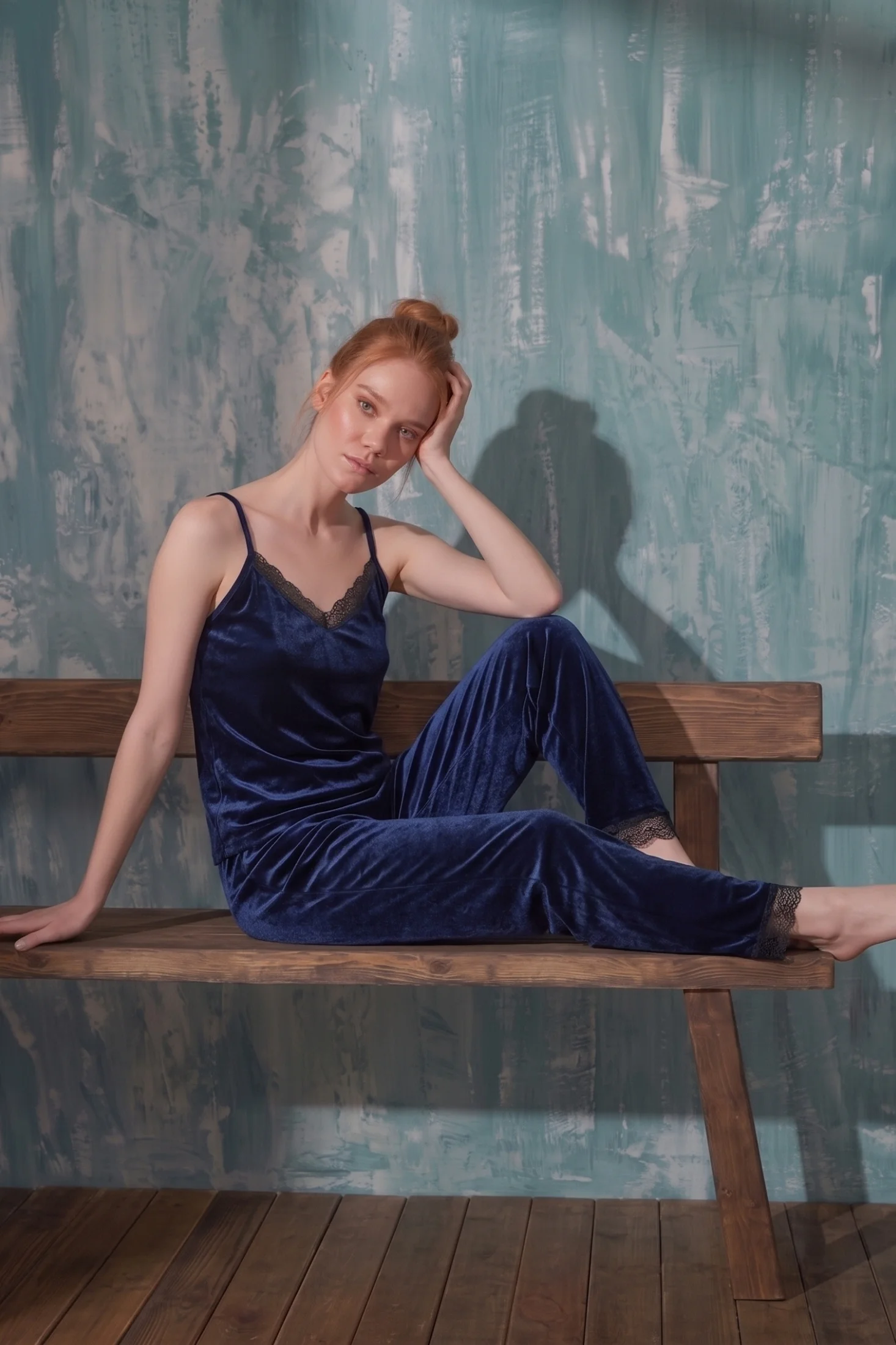 Luxury Velvet Fransız Kadife Dantel Detaylı Askılı Pijama Takımı, Lacivert, 2XL Fiyatı, Yorumları ve Özellikleri