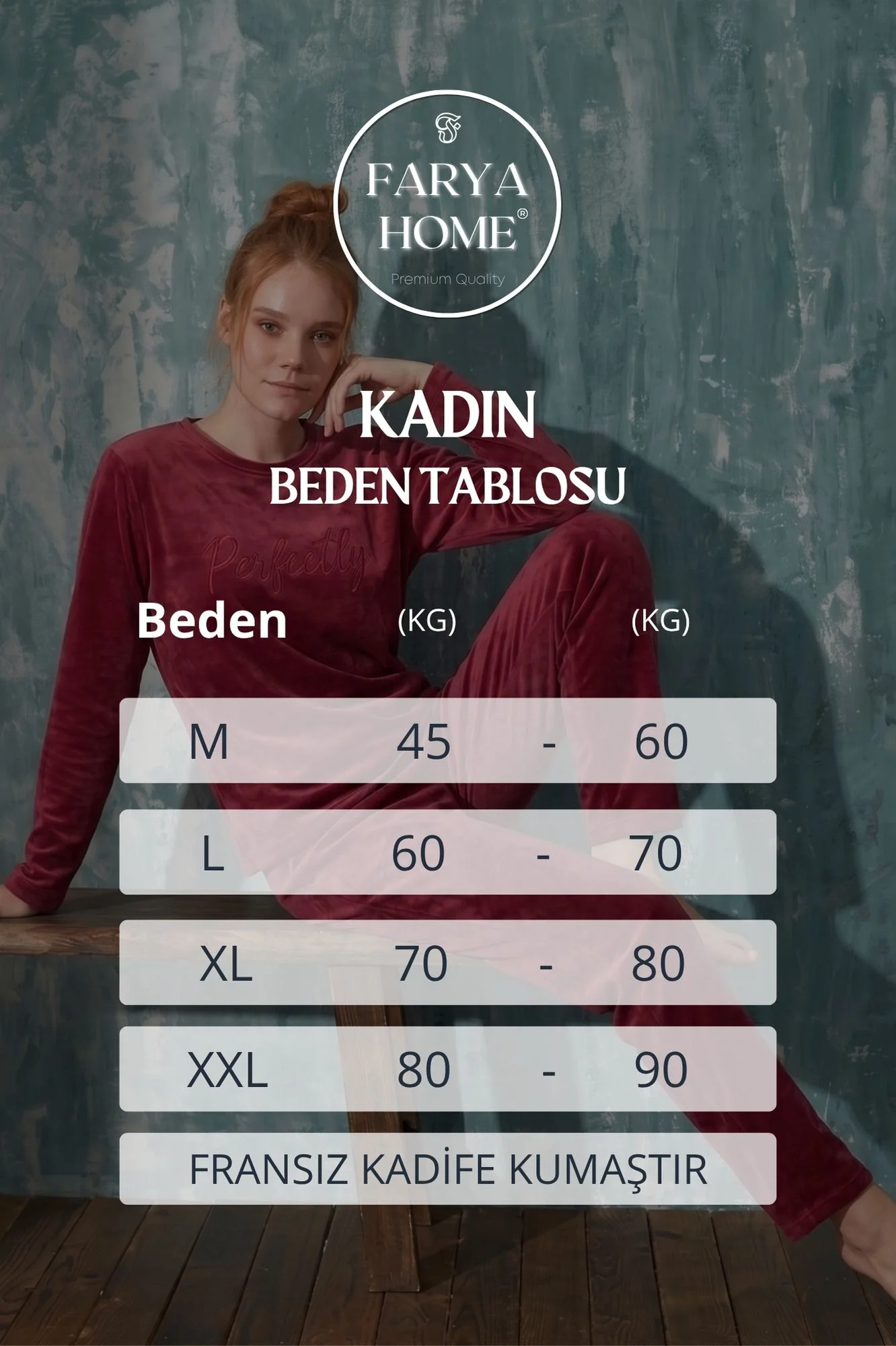 Luxury Velvet Fransız Kadife Yazı Detaylı Pijama Takımı, Bordo, 2XL Fiyatı, Yorumları ve Özellikleri