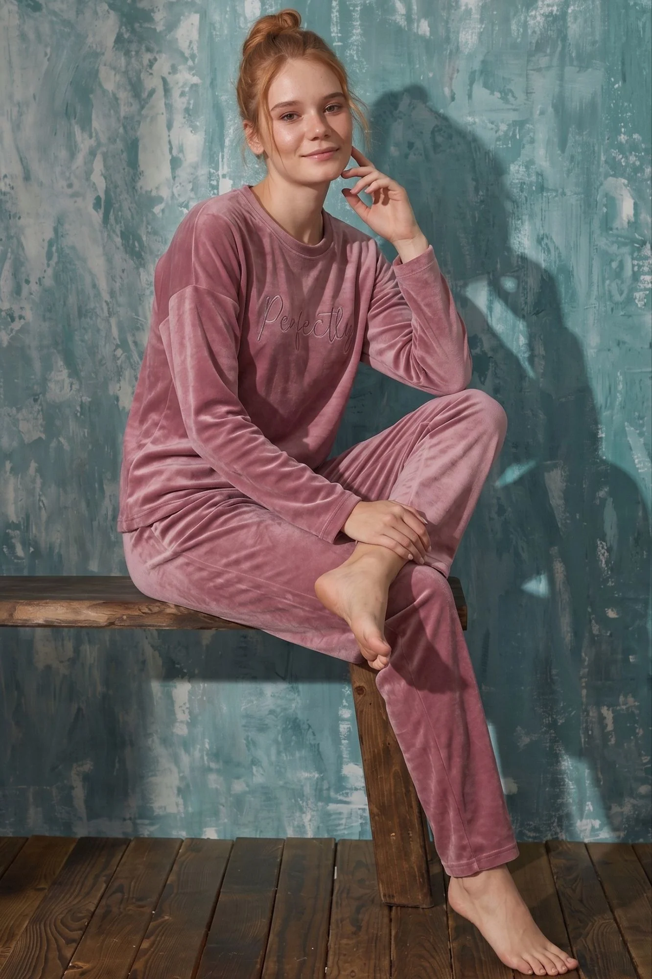Luxury Velvet Fransız Kadife Yazı Detaylı Pijama Takımı, Pembe, M Fiyatı, Yorumları ve Özellikleri
